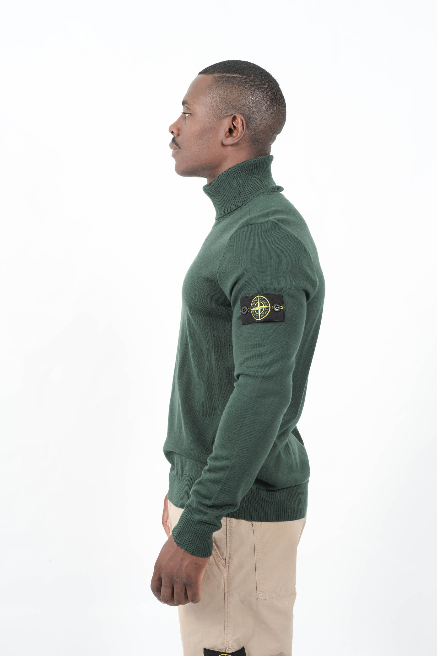 PULL COL ROULE STONE ISLAND VERT 5100025-V005E