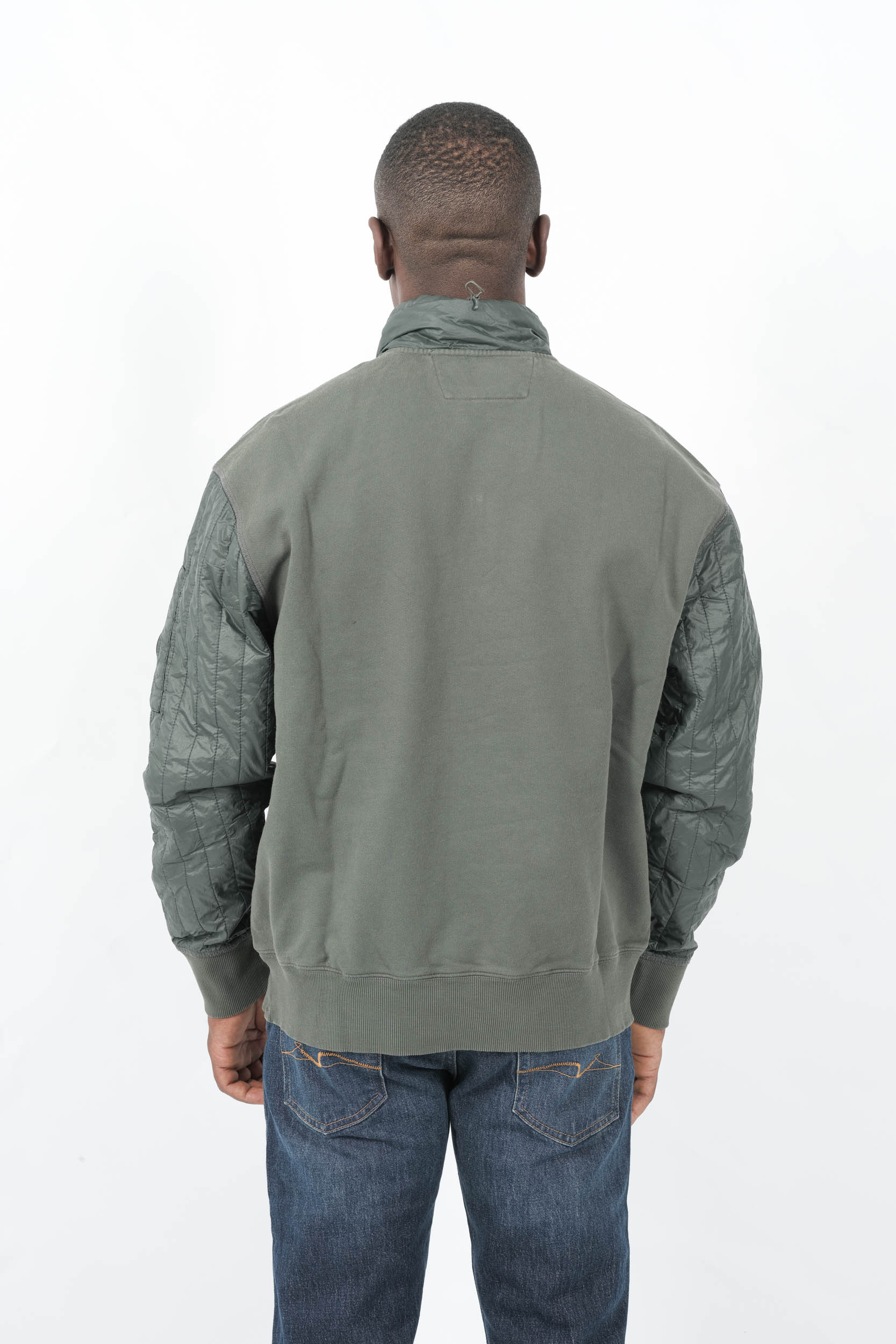 SWEAT COL ZIPPE CP COMPANY GRIS PLOM S052A-978