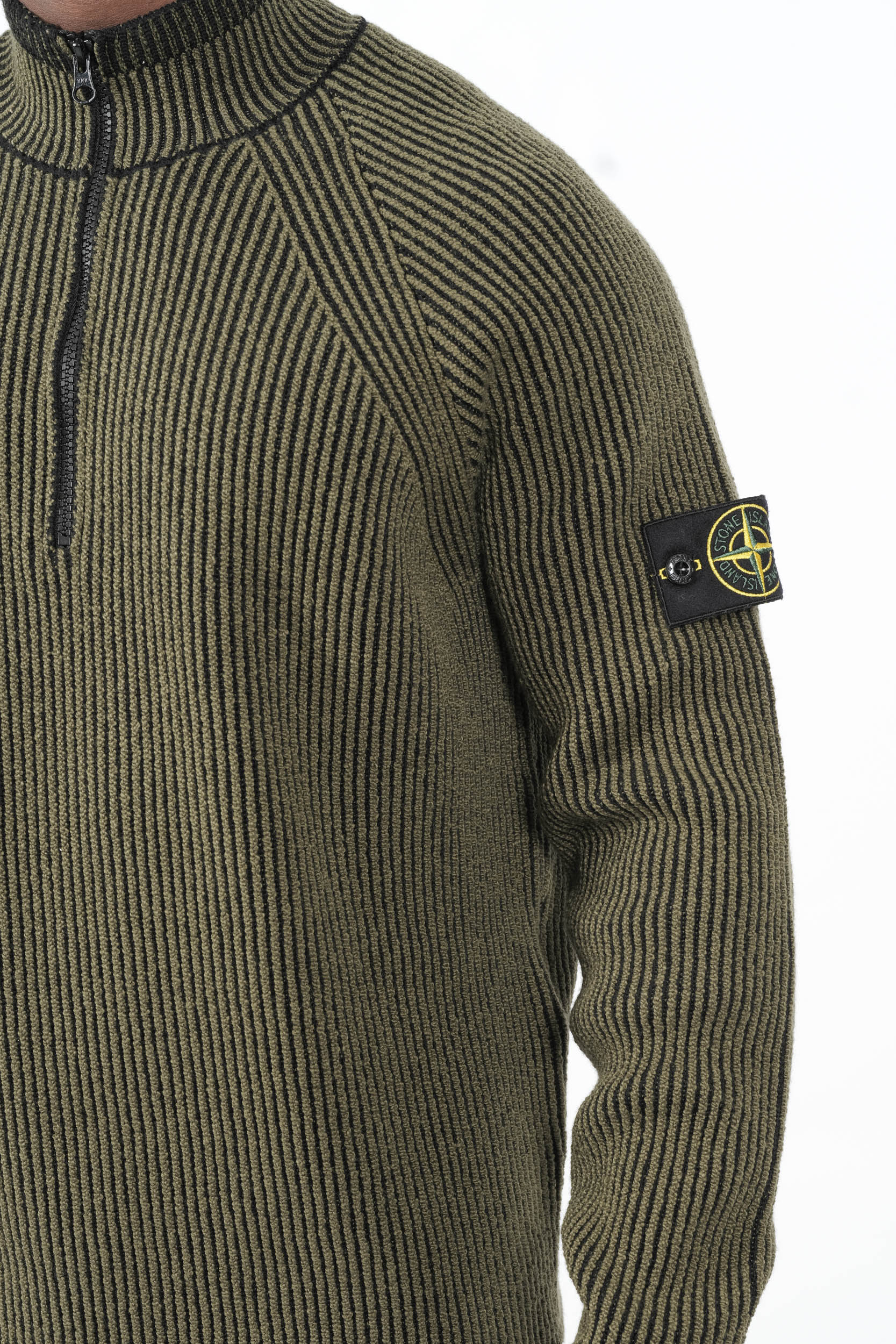PULL STONE ISLAND DEMI-ZIP KAKI 5100024-V0054