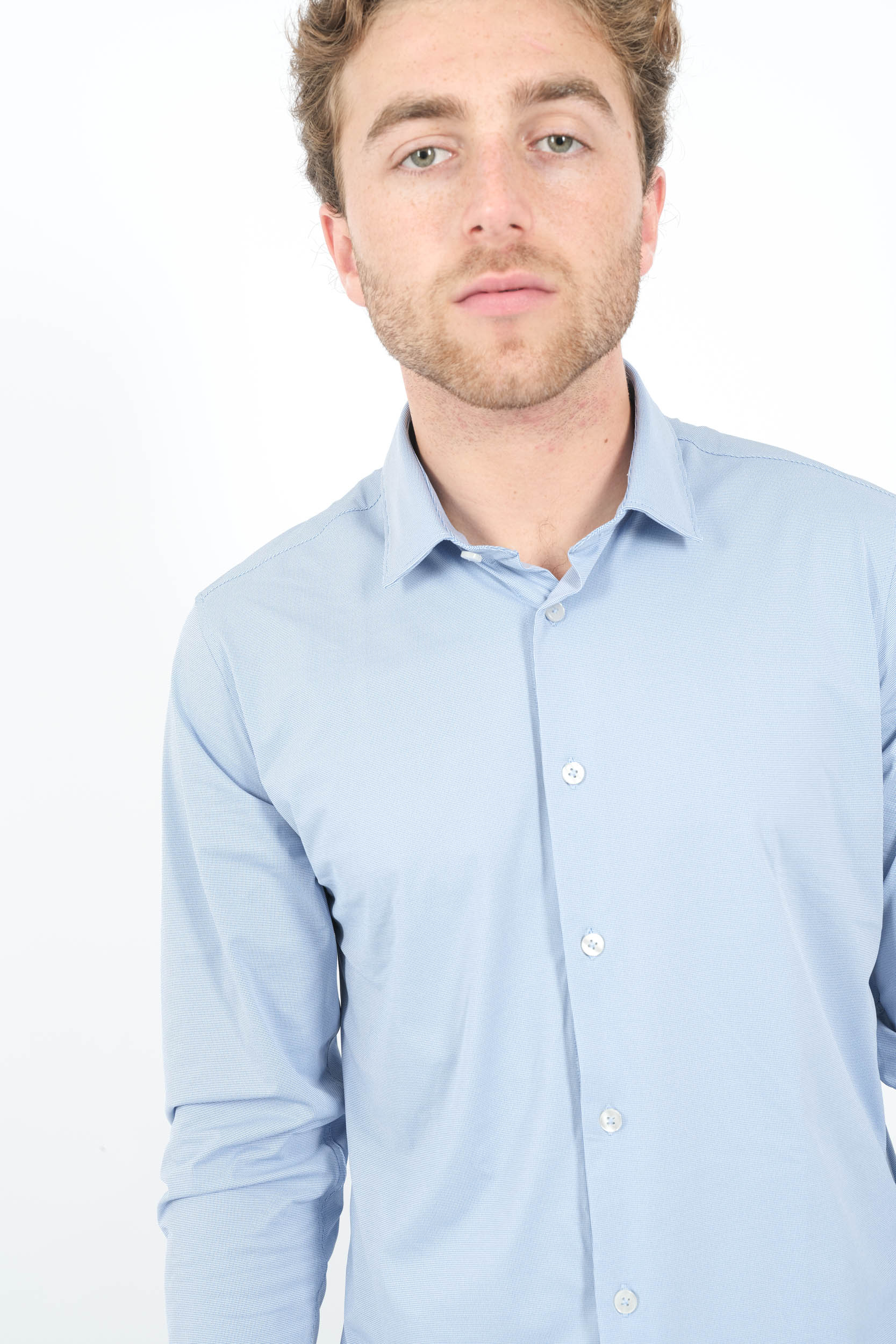 CHEMISE RRD BLEU MARINE A FINES RAYURES W25254-V90