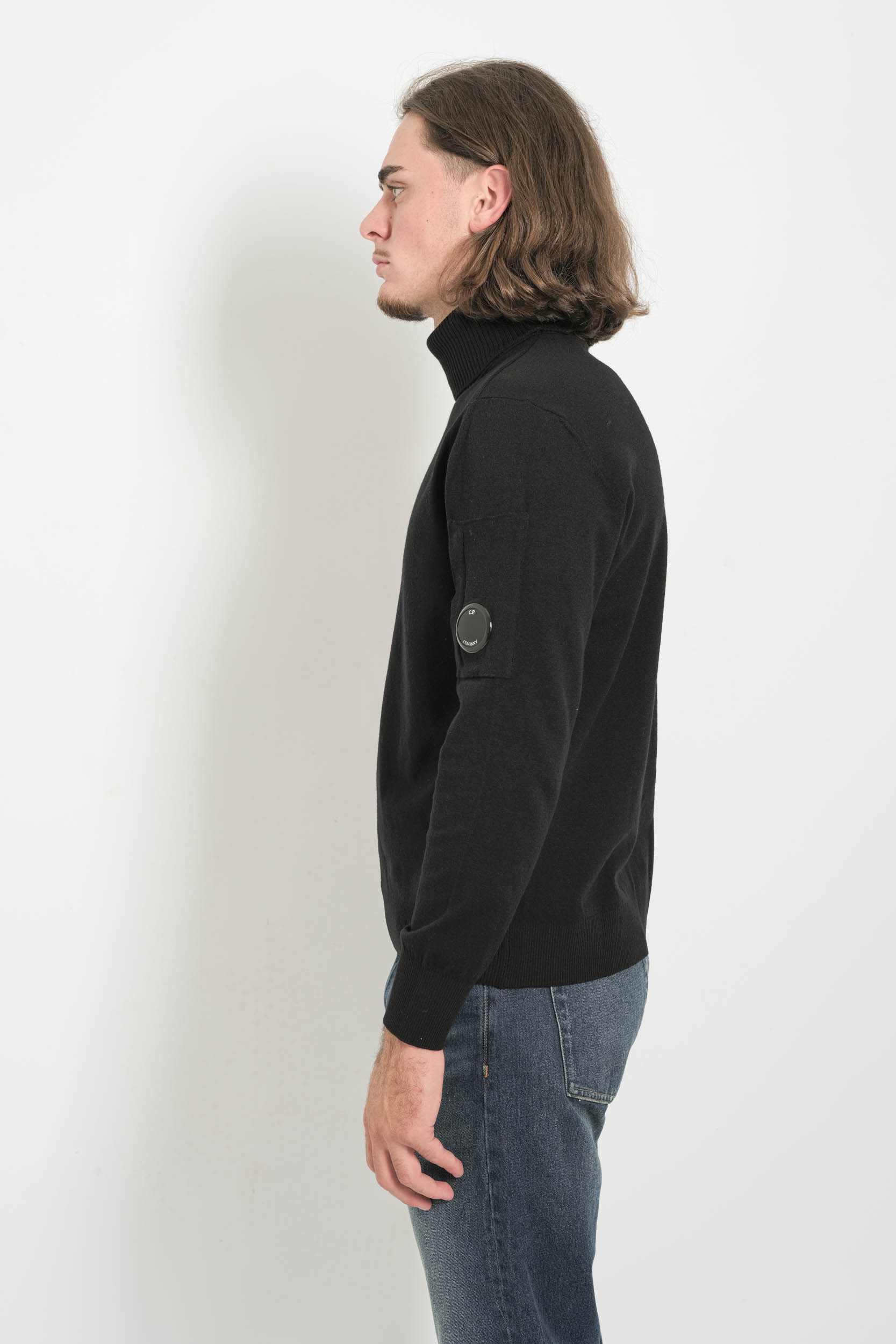 PULL CP COMPANY COL ROULE NOIR N035A-999