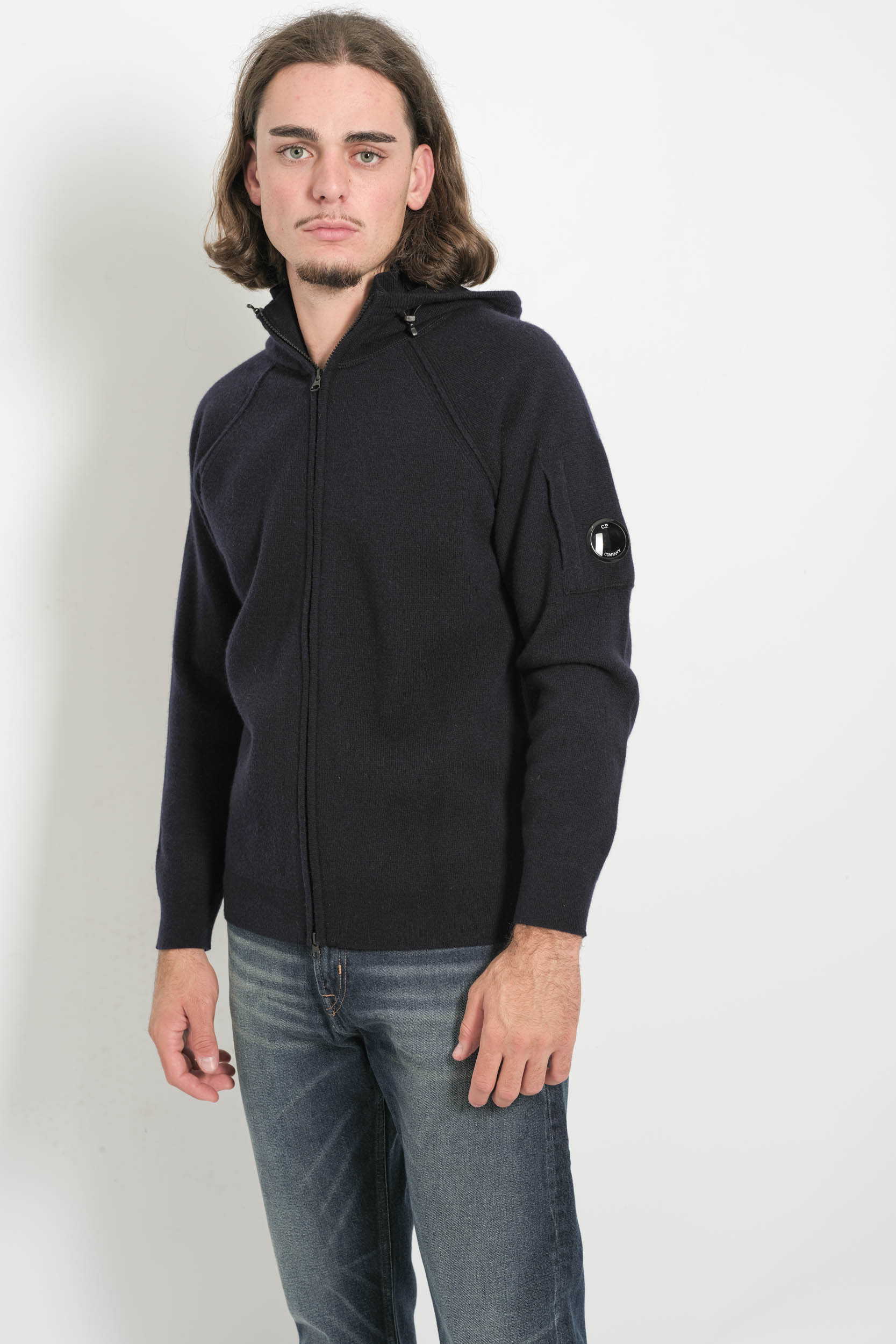  Image du produit PULL ZIPE CP COMPANY A CAPUCHE MARINE N057A-888 - 2