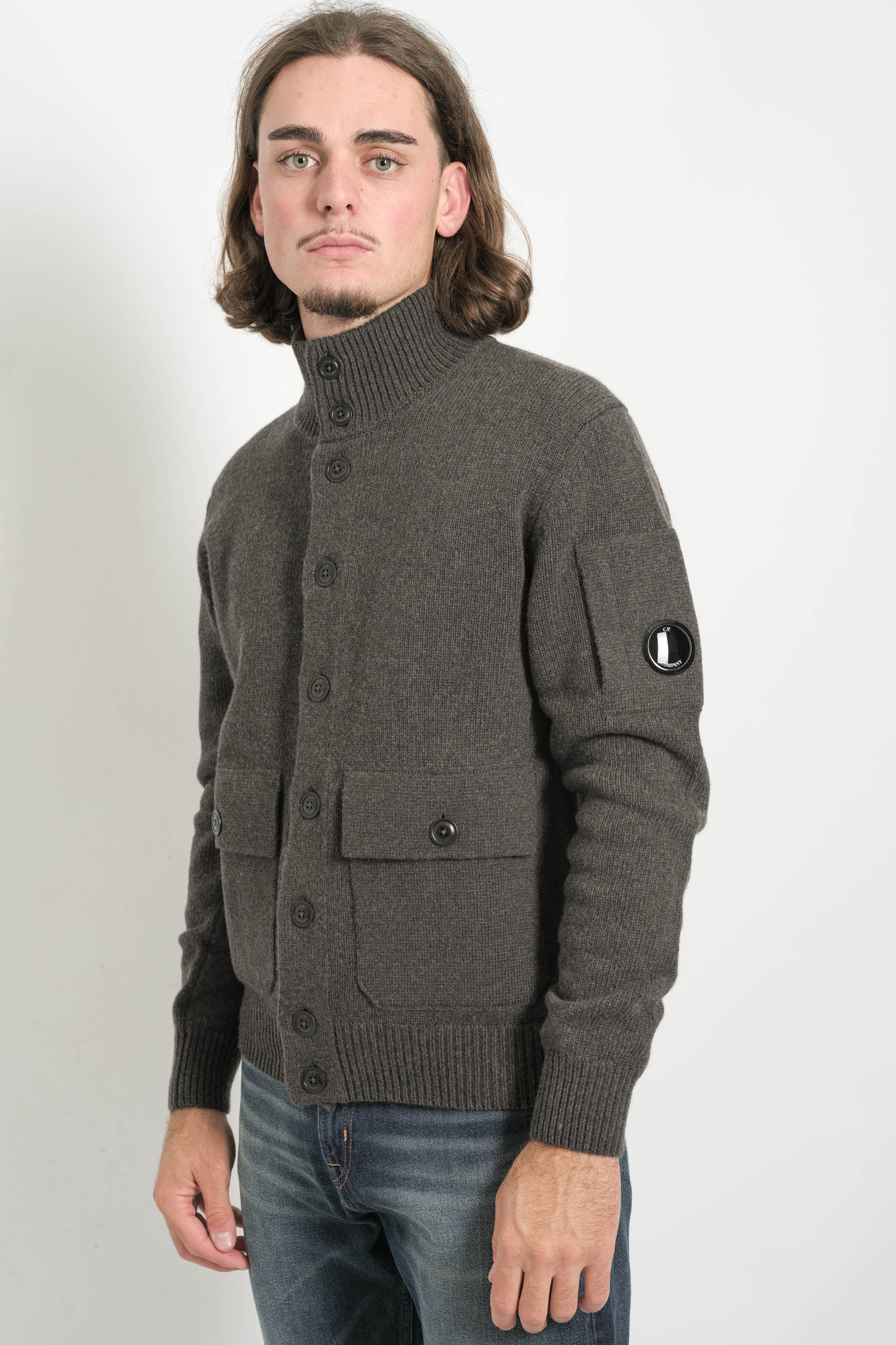  Image du produit PULL CP COMPANY BOUTON GRIS N042A-978 - 2