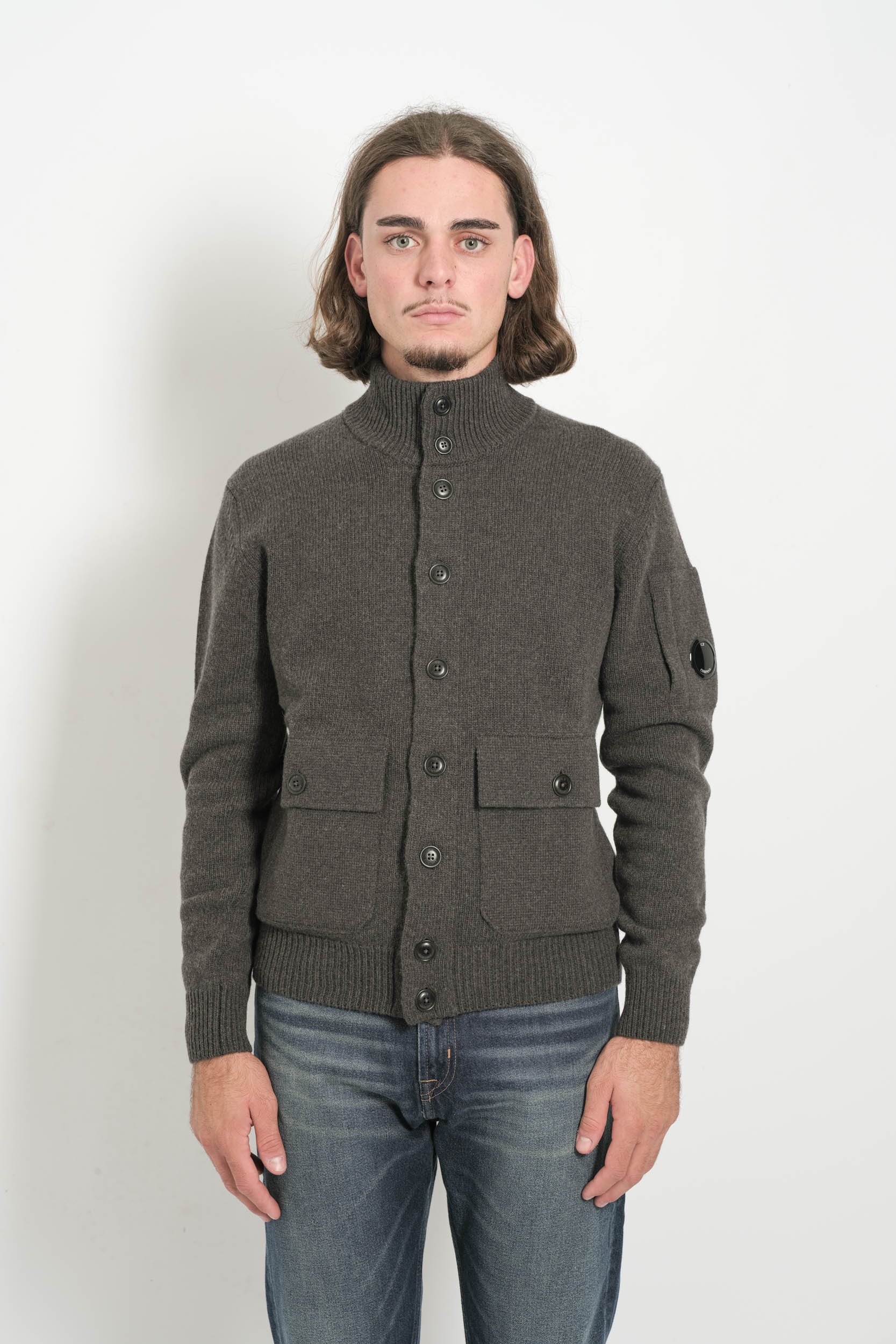  Image du produit PULL CP COMPANY BOUTON GRIS N042A-978 - 4