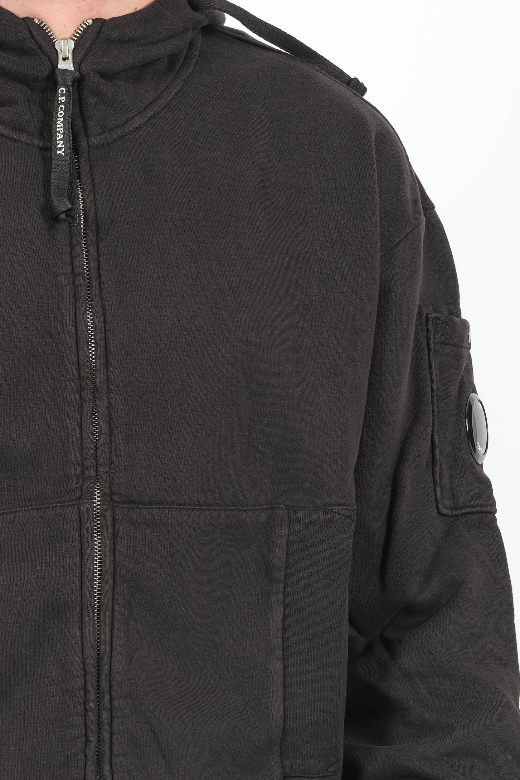 GILET CP COMPANY NOIR A CAPUCHE S060A-999