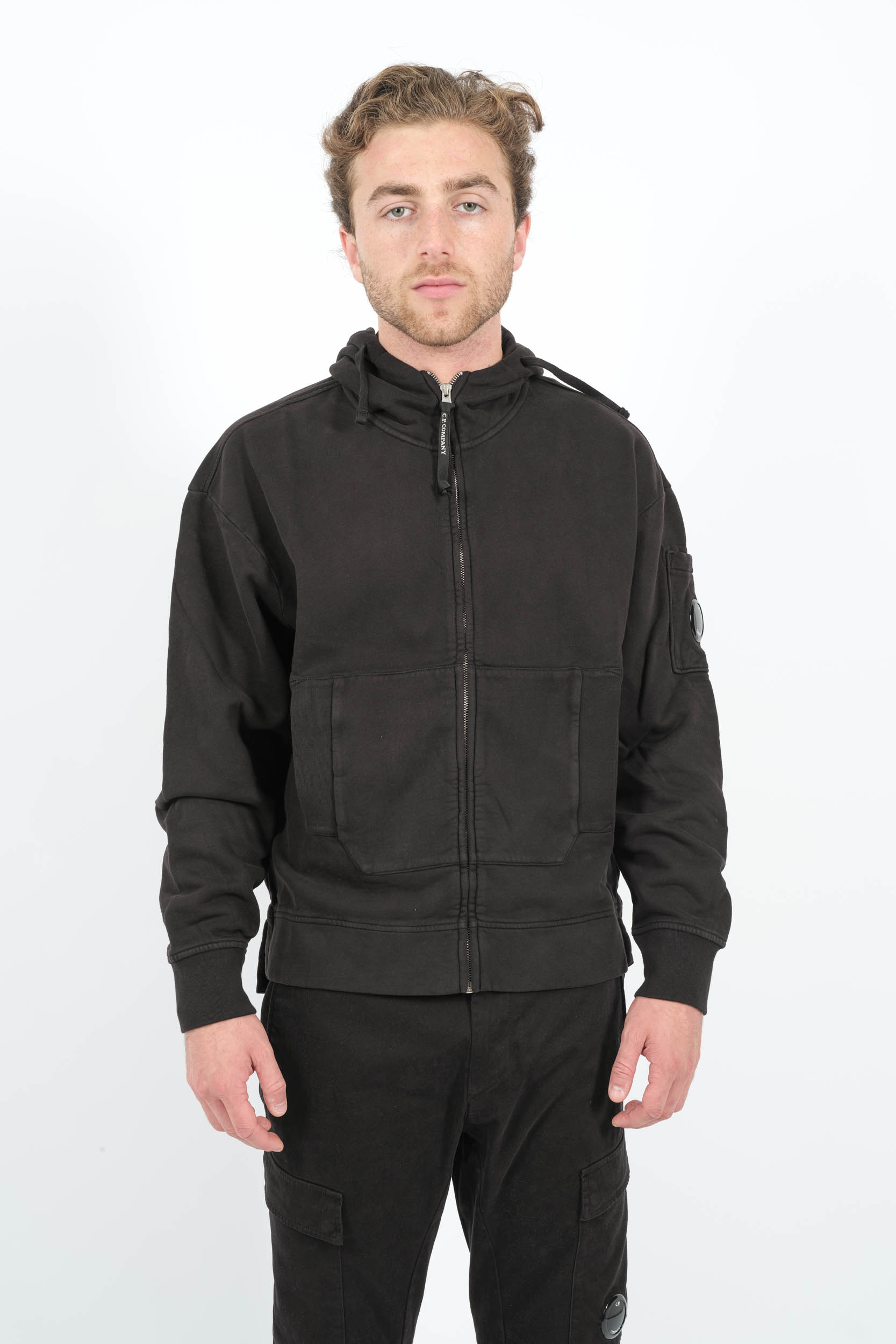 GILET CP COMPANY NOIR A CAPUCHE S060A-999