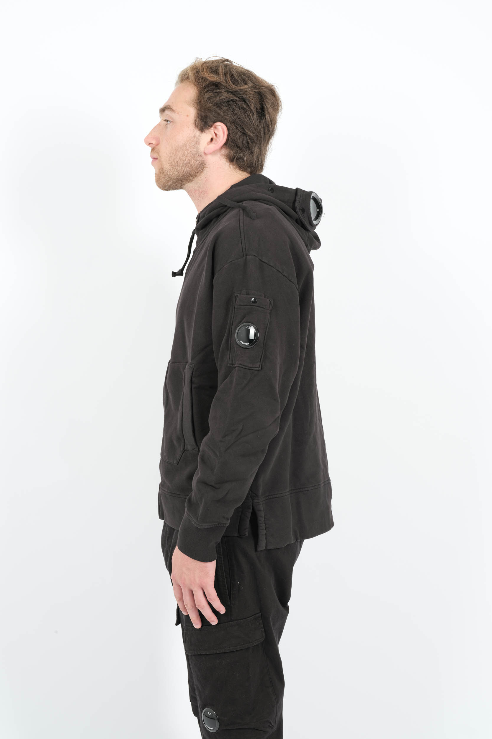 GILET CP COMPANY NOIR A CAPUCHE S060A-999