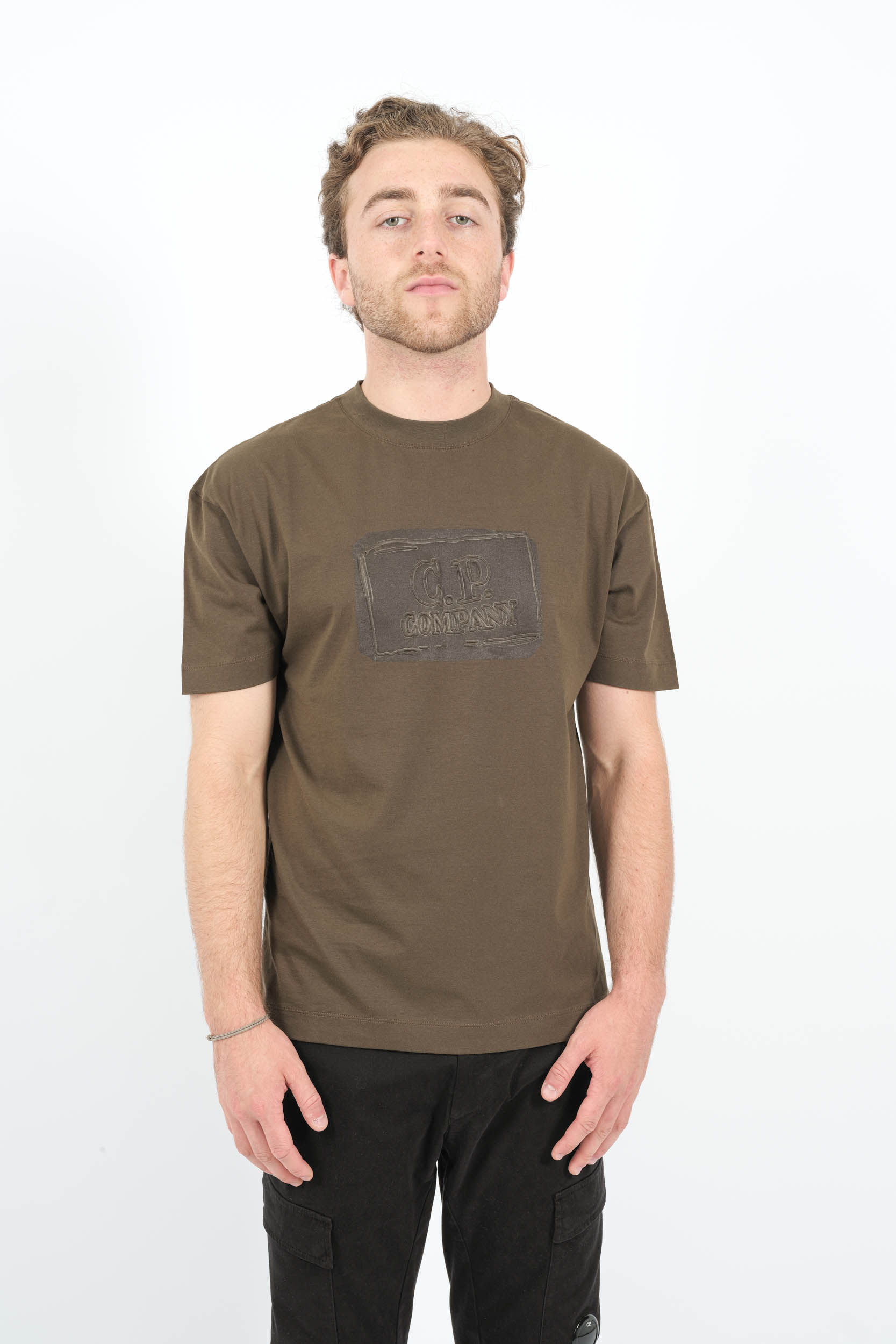 TEE-SHIRT CP COMPANY KAKI S107A-683