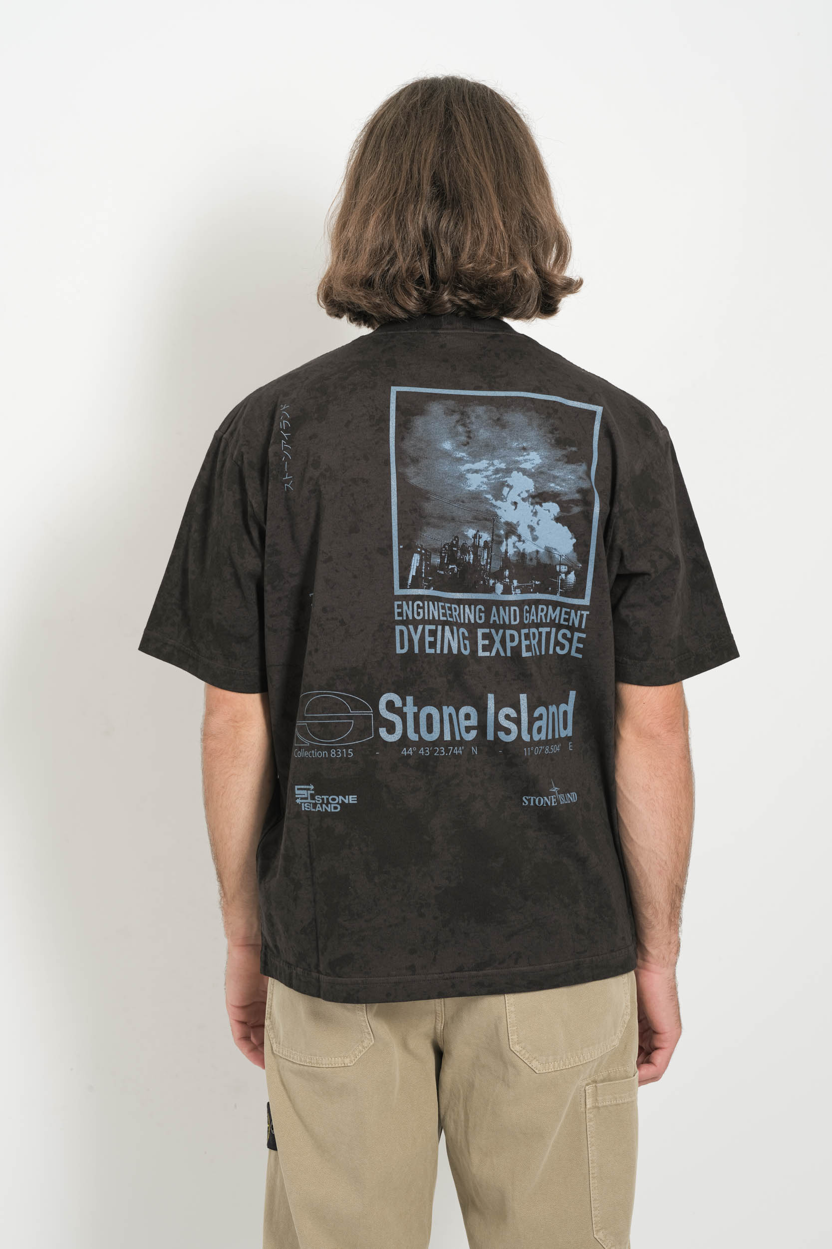 TEE-SHIRT STONE ISLAND TIE AND DYE BLEU 2100021-V0029