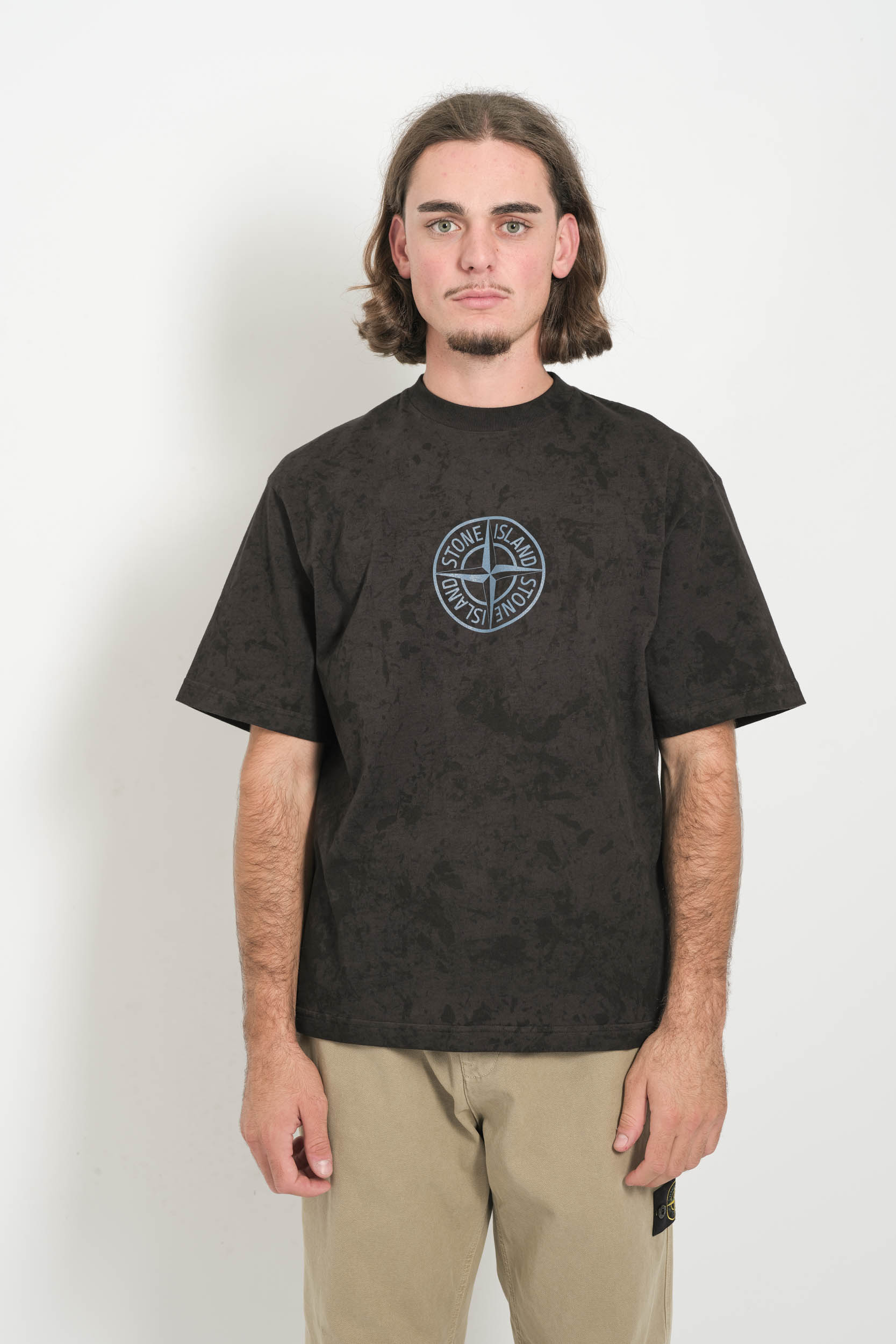 TEE-SHIRT STONE ISLAND TIE AND DYE BLEU 2100021-V0029