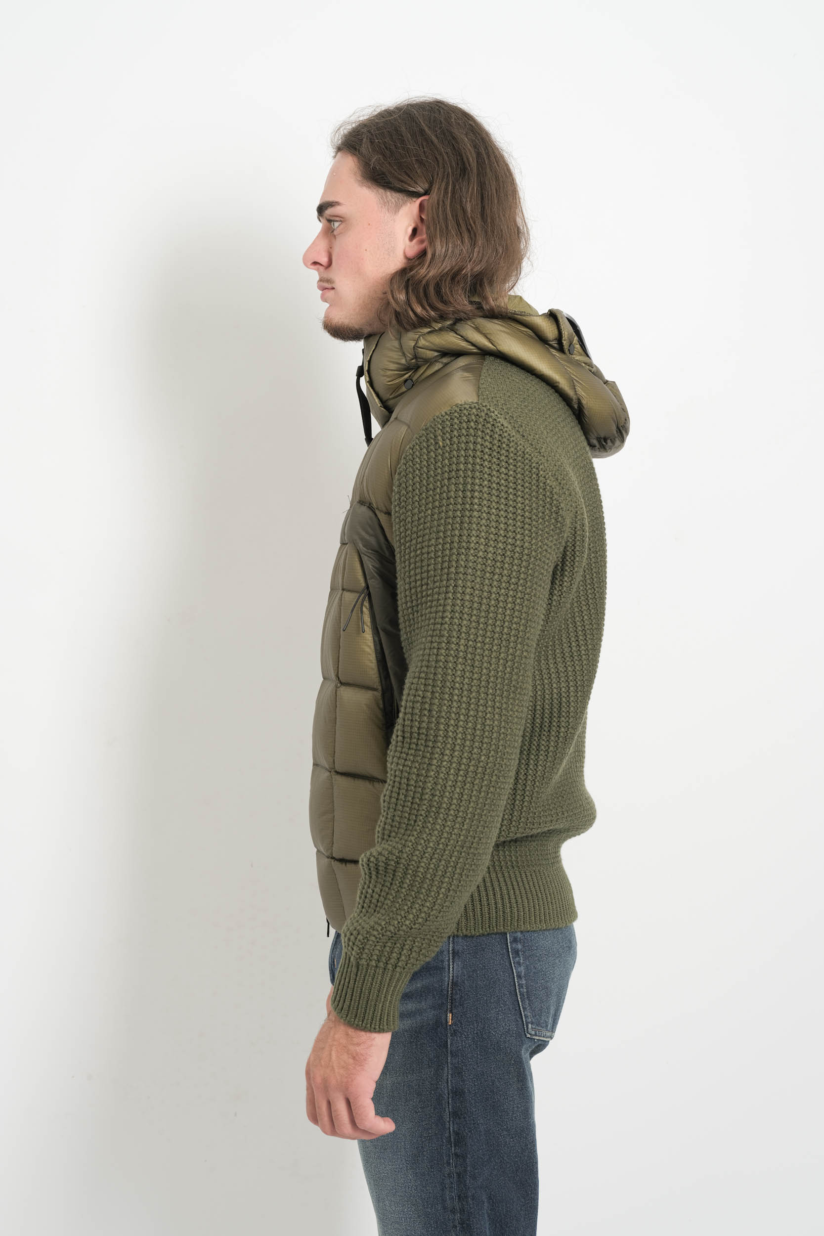 BLOUSON CP COMPANY BI-MATIERE KAKI