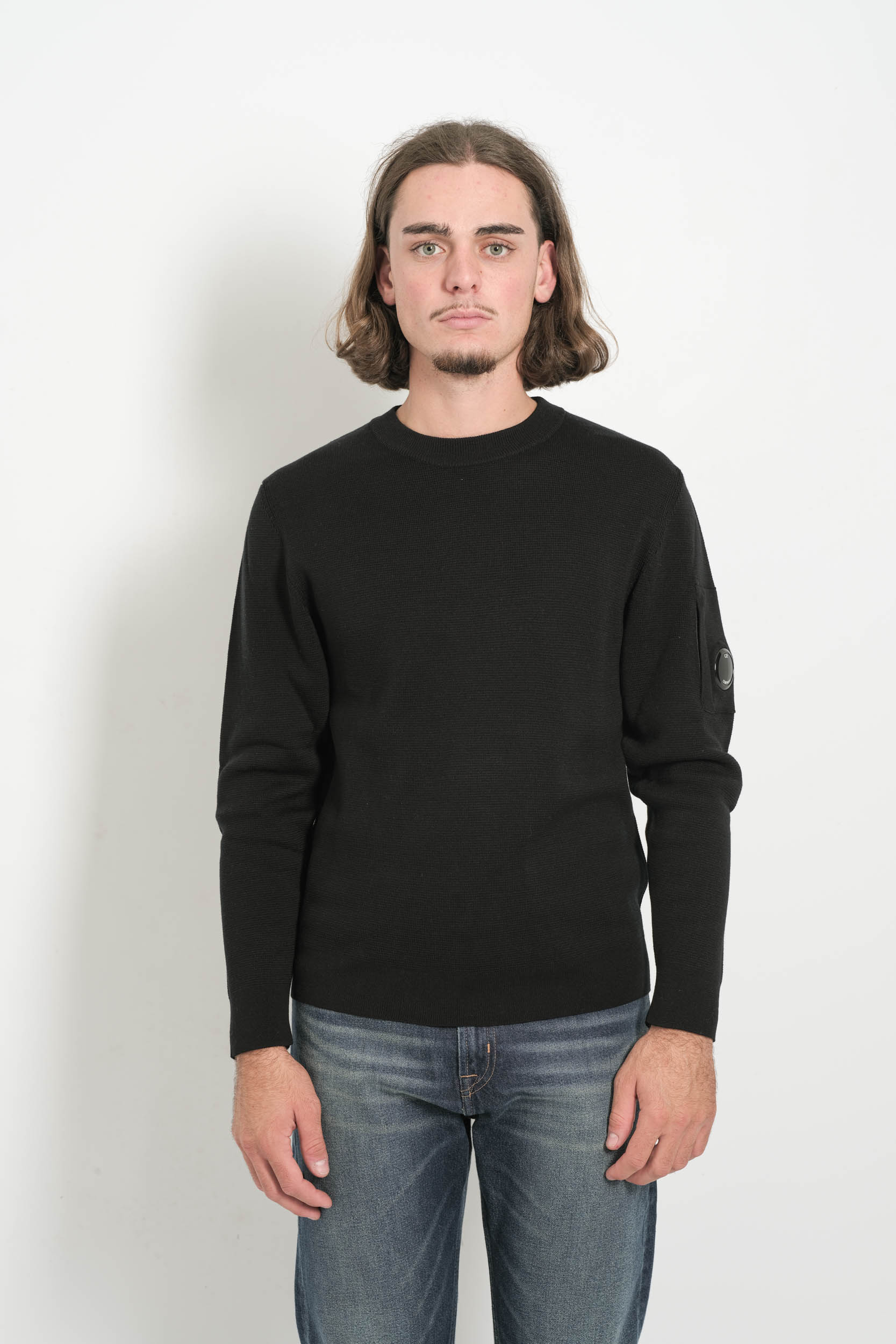 PULL CP COMPANY COL ROND NOIR N200A-999