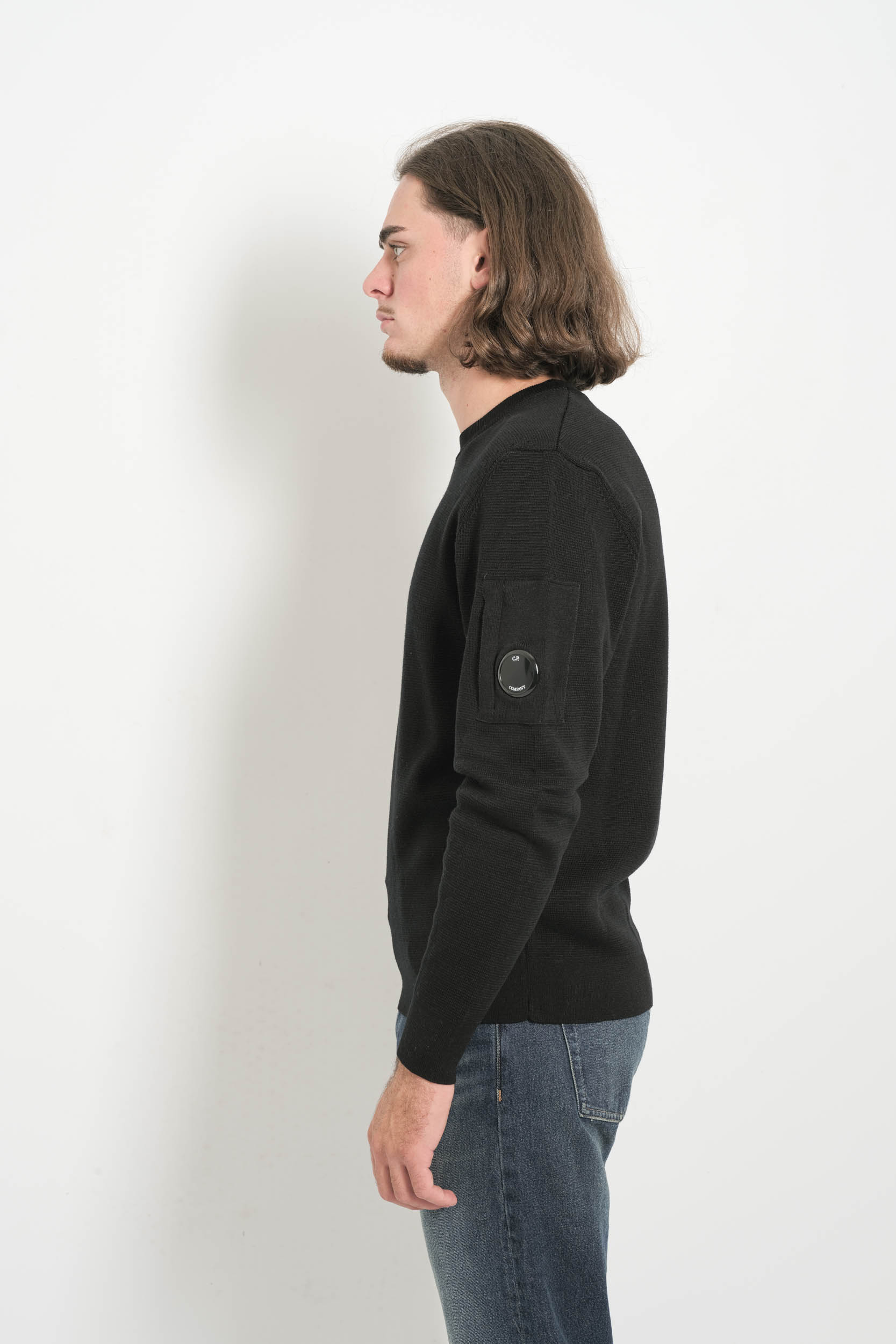 PULL CP COMPANY COL ROND NOIR N200A-999