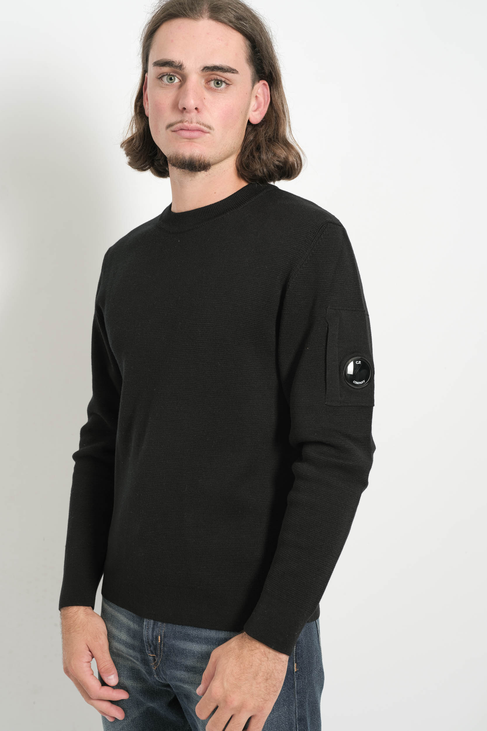 PULL CP COMPANY COL ROND NOIR N200A-999