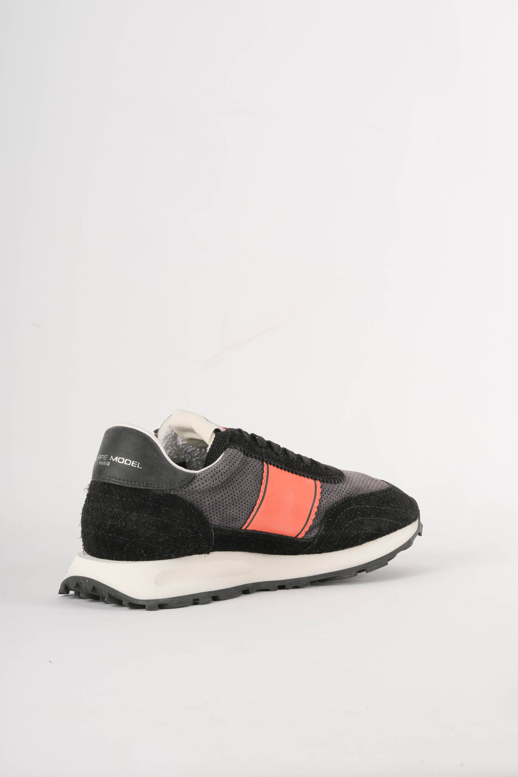  Image du produit PHILIPPE MODEL PARIS BASKET VINTAGE NOIR ET ORANGE EN DAIM TILU-DV02 - 5