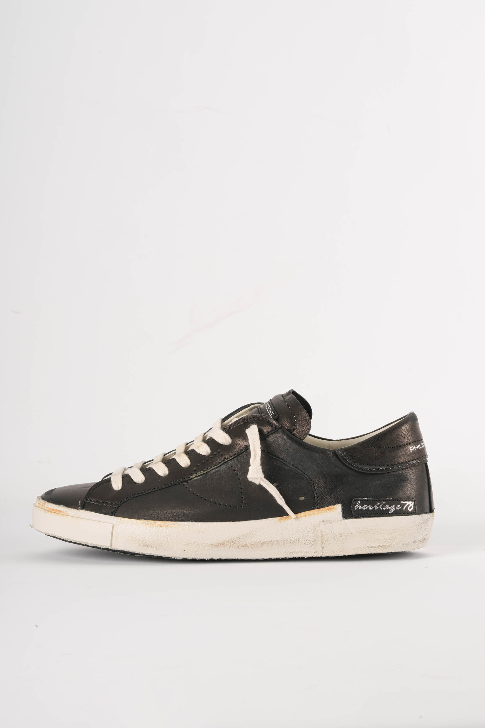  Image du produit PHILIPPE MODE PARIS BASKET BASSE VINTAGE NOIR PRLU-HE02 - 2