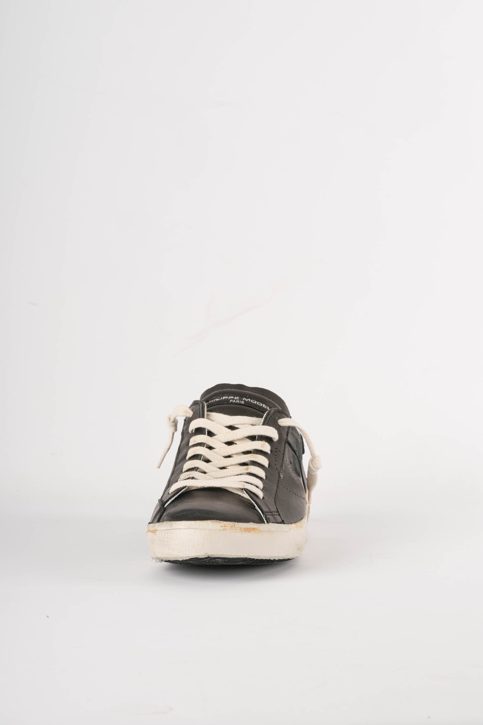 PHILIPPE MODE PARIS BASKET BASSE VINTAGE NOIR PRLU-HE02