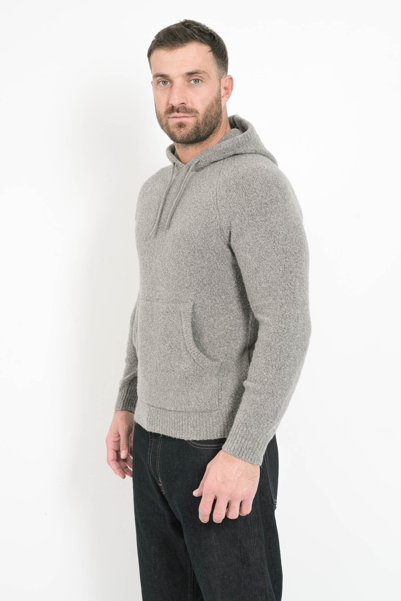 PULL A CAPUCHE COTTON WOOLRICH GRIS WOKN2032-185