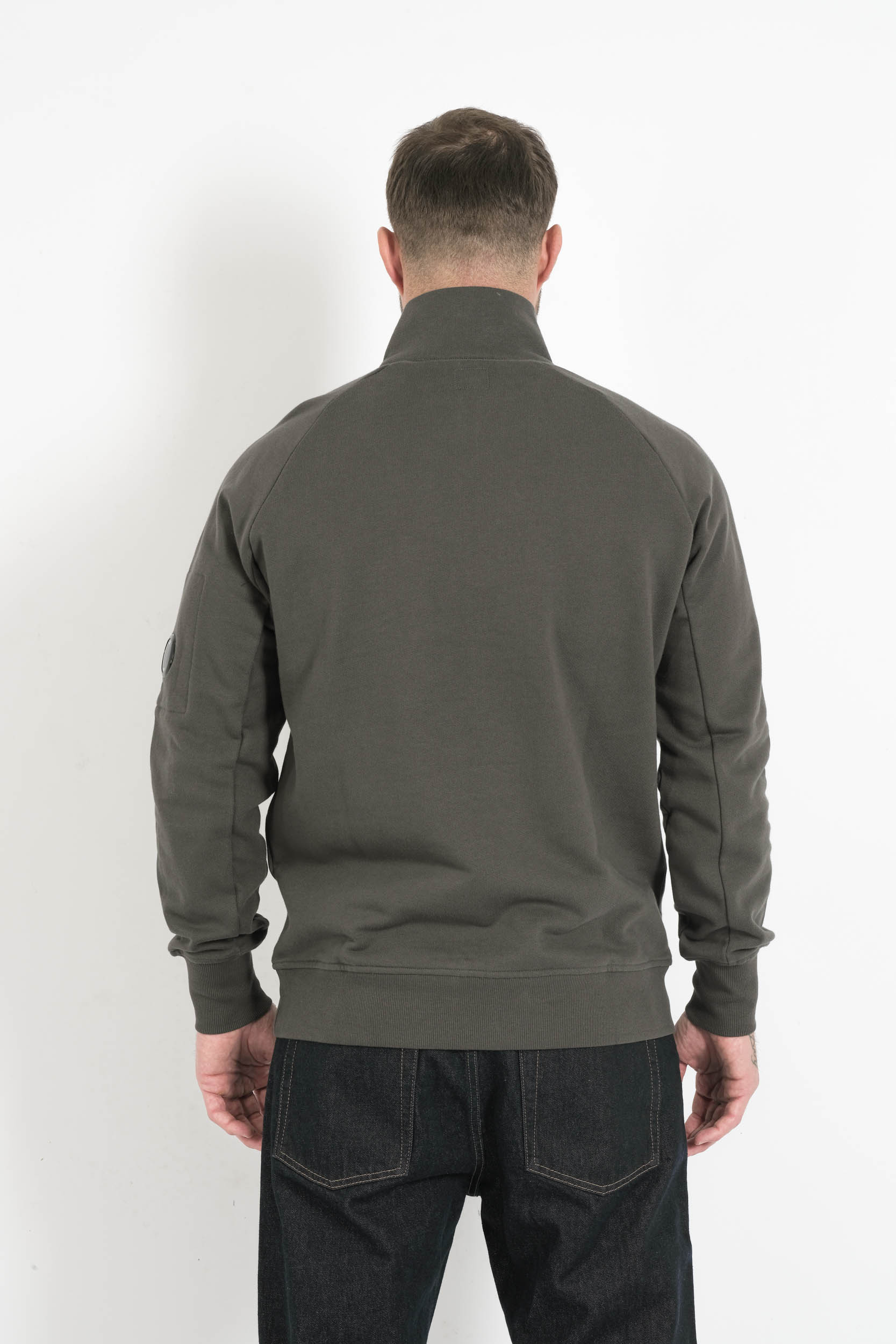  Image du produit SWEAT COL ROND DEMI ZIP CP COMPANY GRIS PLOMB S153A-978 - 7
