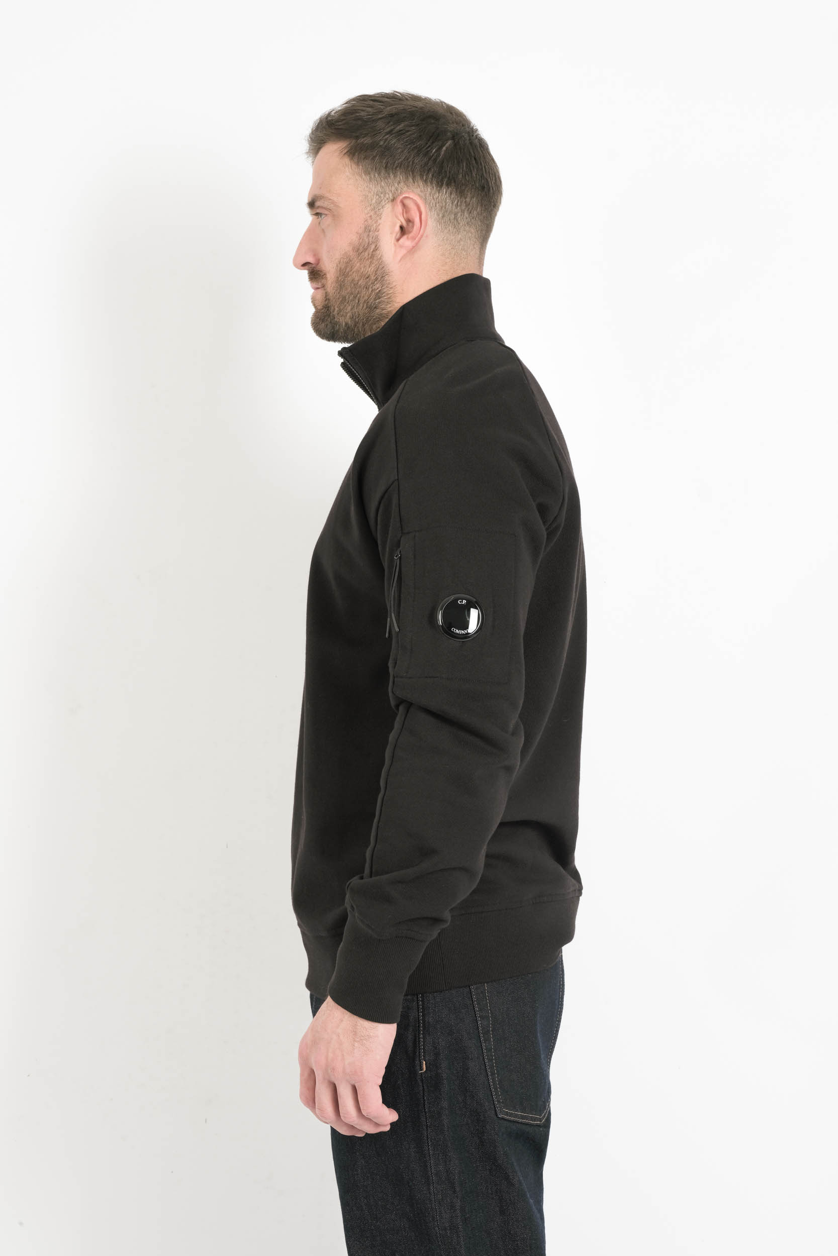  Image du produit SWEAT COL ROND DEMI ZIP CP COMPANY NOIR S153A-999 - 6