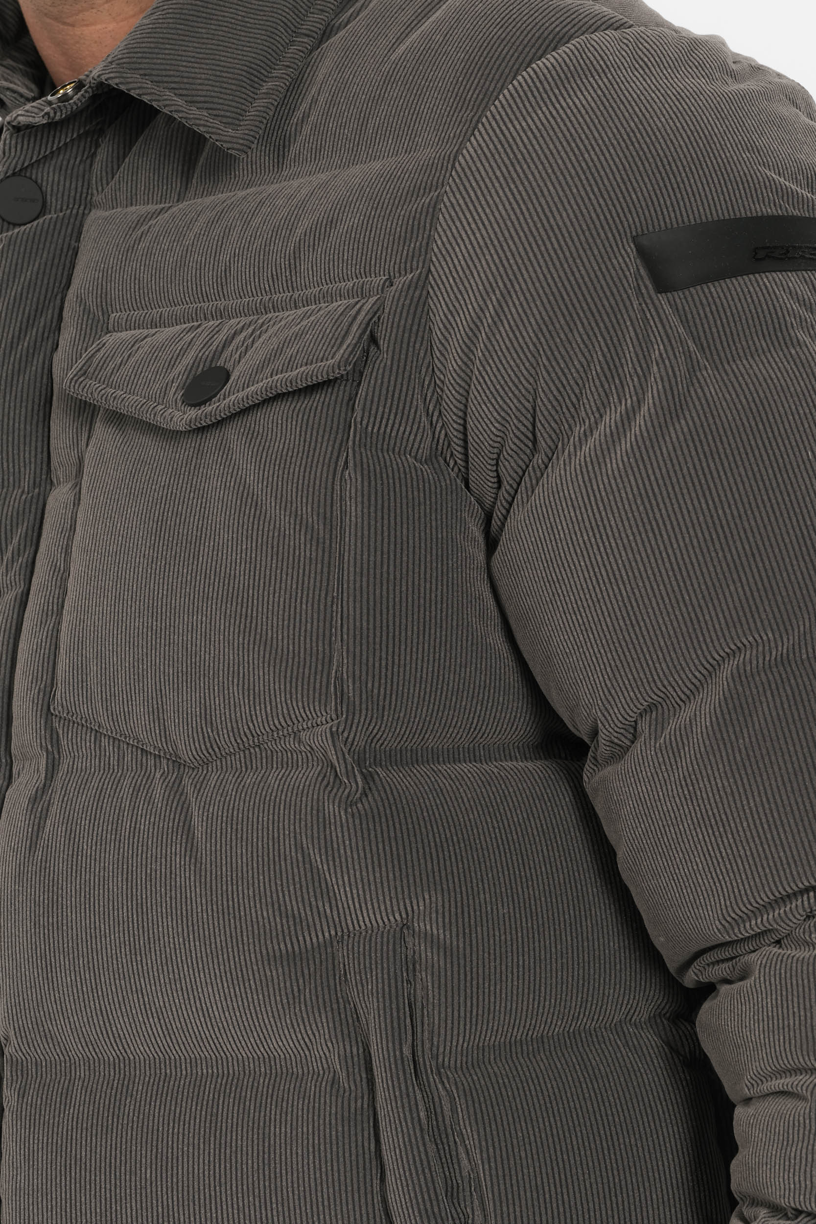  Image du produit DOUDOUNE RRD SANS CAPUCHE ANTHRACITE VELOUR COTELE W25036-20 - 3