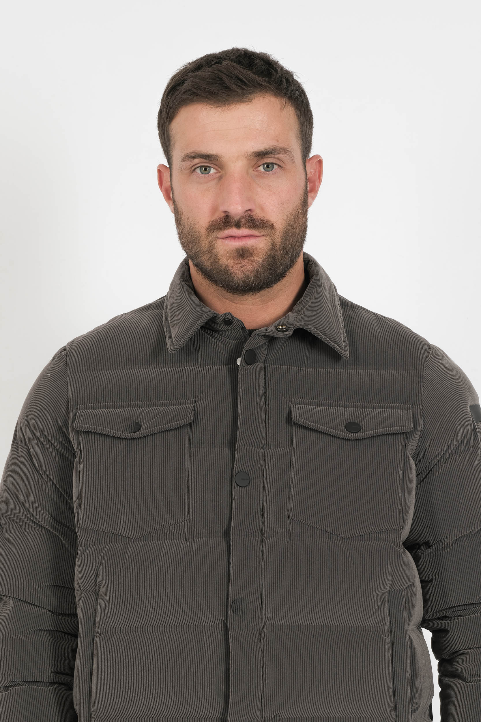  Image du produit DOUDOUNE RRD SANS CAPUCHE ANTHRACITE VELOUR COTELE W25036-20 - 5