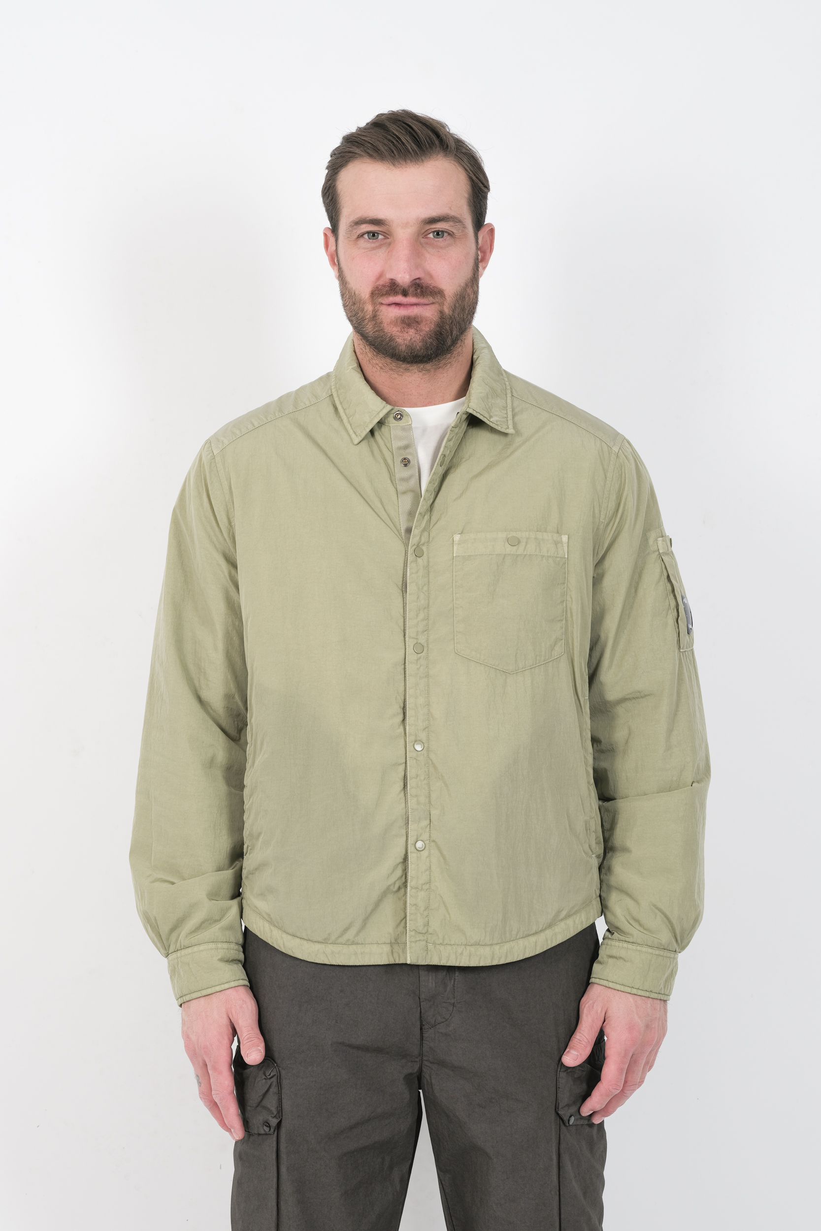 SURCHEMISE CP COMPANY EN NYLON METAL VERT AMANDE S056A-610