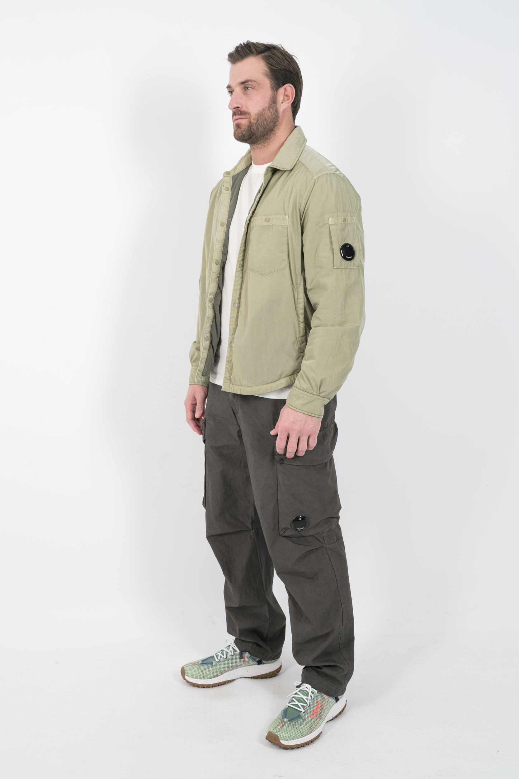 SURCHEMISE CP COMPANY EN NYLON METAL VERT AMANDE S056A-610