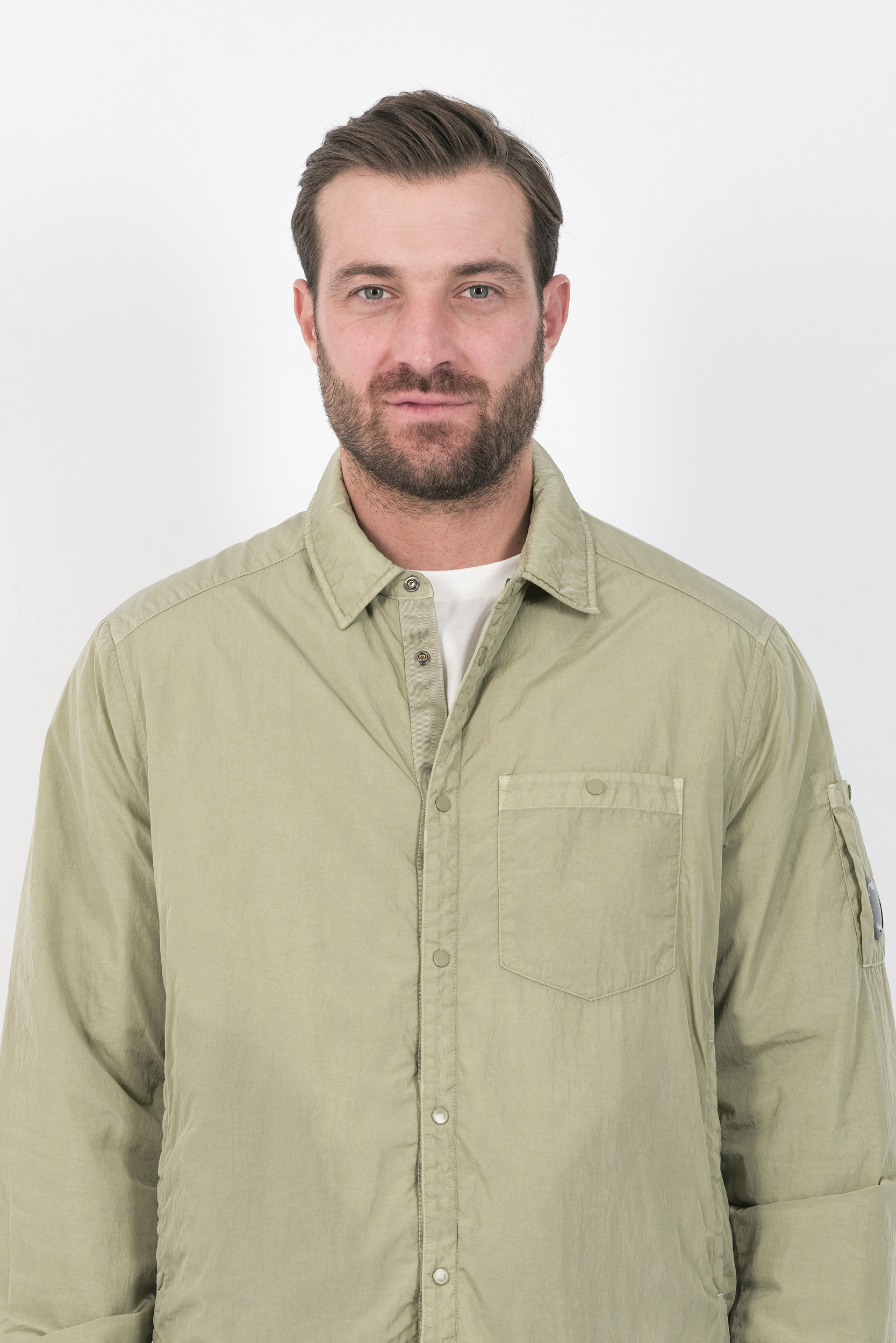 SURCHEMISE CP COMPANY EN NYLON METAL VERT AMANDE S056A-610