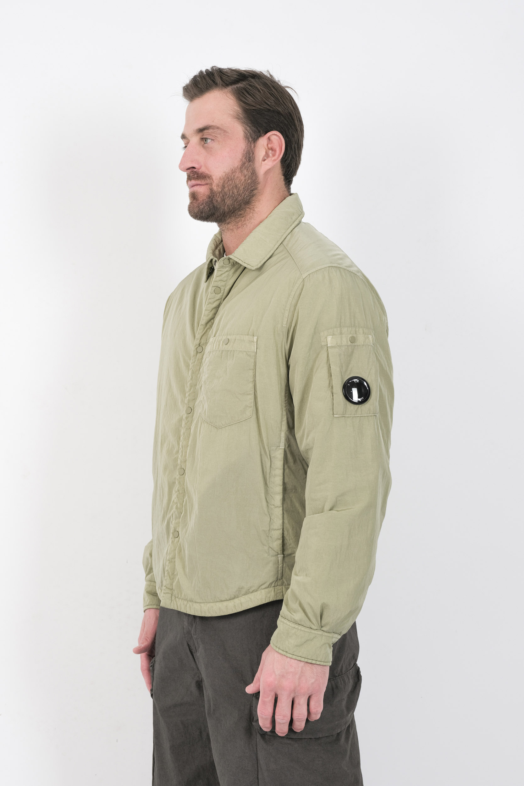 SURCHEMISE CP COMPANY EN NYLON METAL VERT AMANDE S056A-610