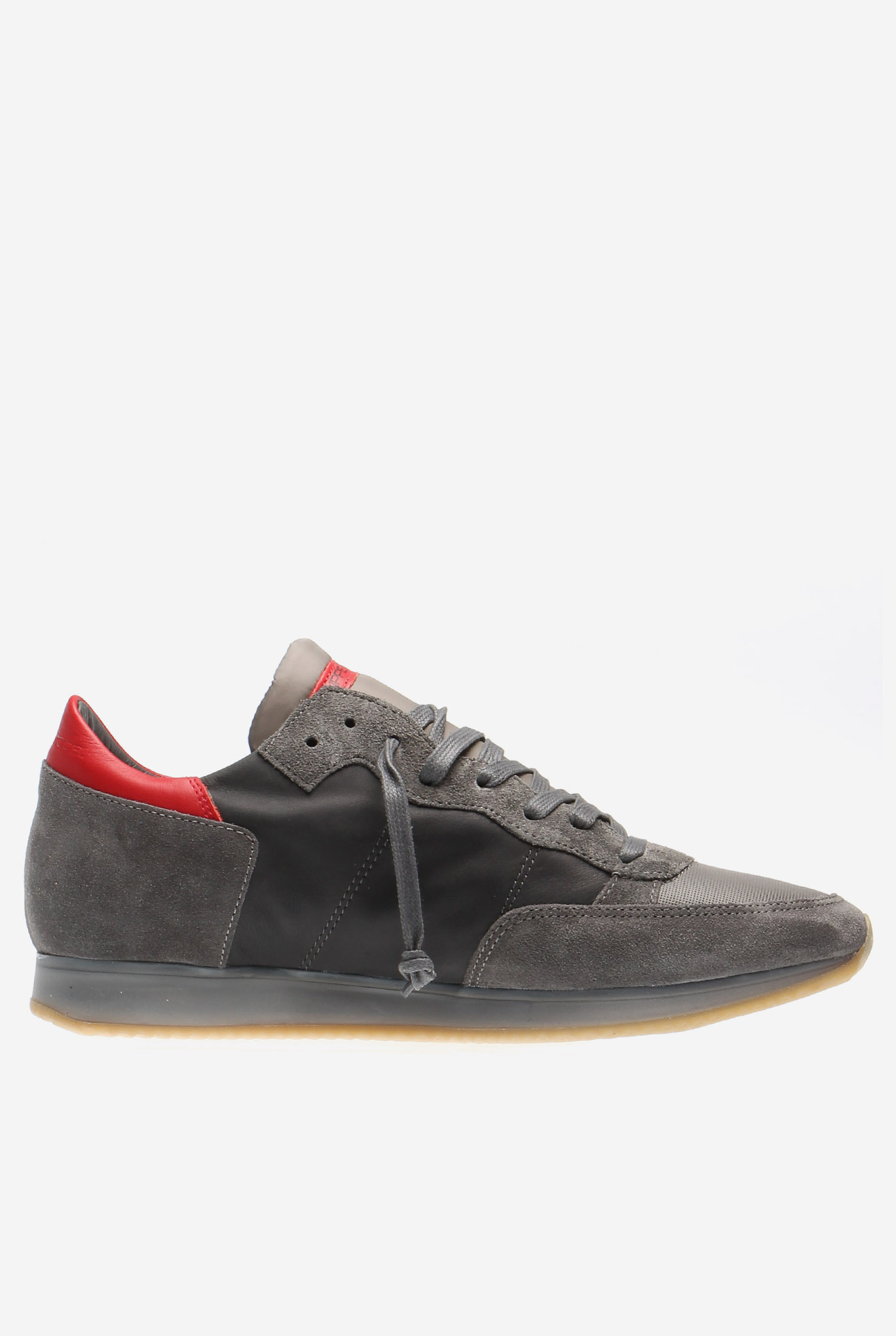 BASKETS PHILIPPE MODEL TROPEZ LOW UOMO MONDIAL GRIS ROUGE TRLU-WZ25
