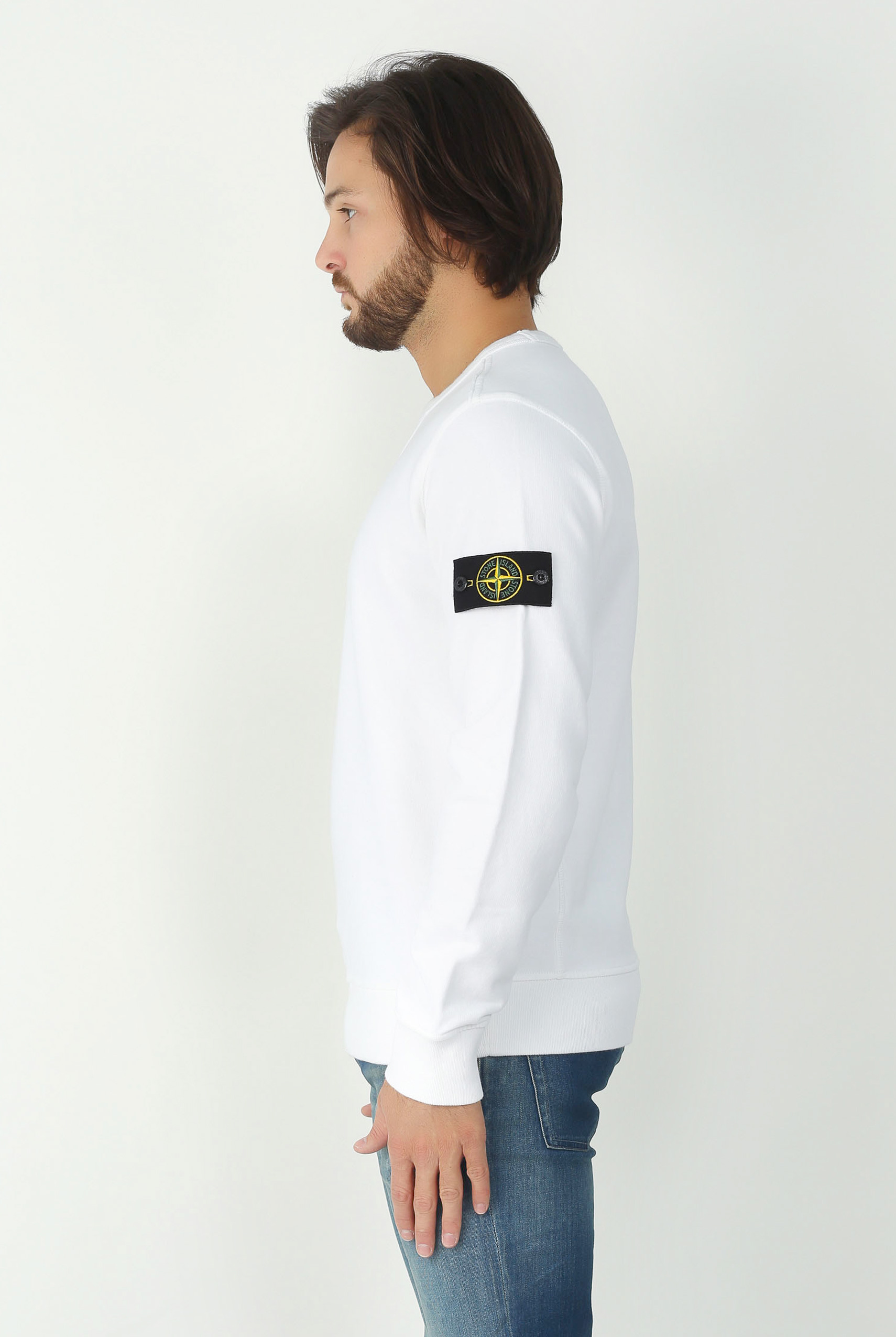SWEAT STONE ISLAND BLANC 681562740-V0001