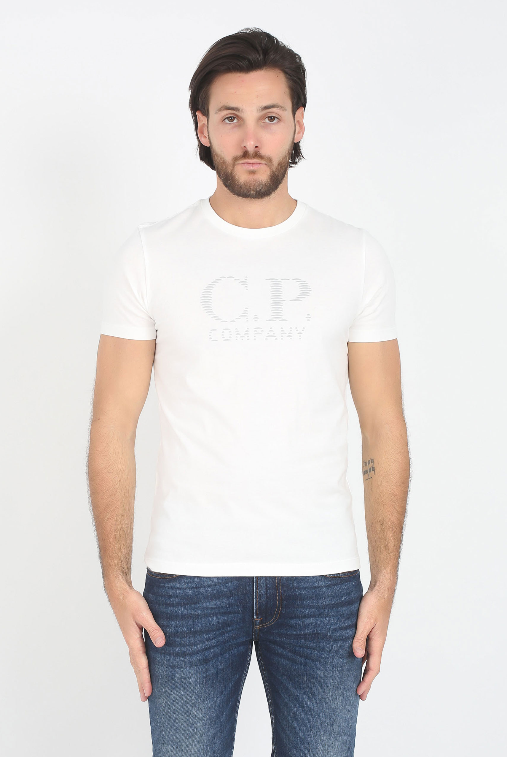 T-SHIRT C.P. COMPANY BLANC S200A 5100W-112