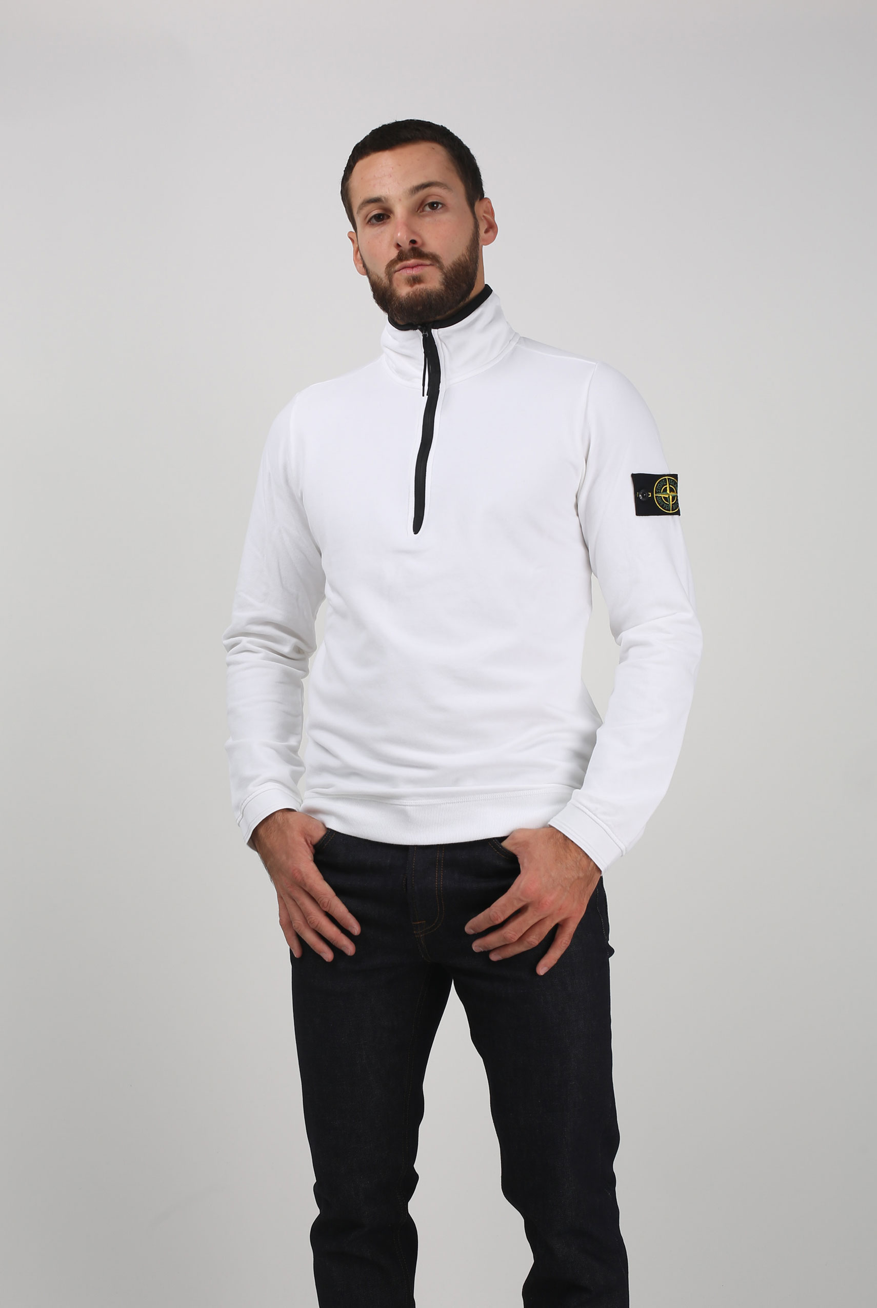 SWEAT STONE ISLAND BLANC 691562138-V0001