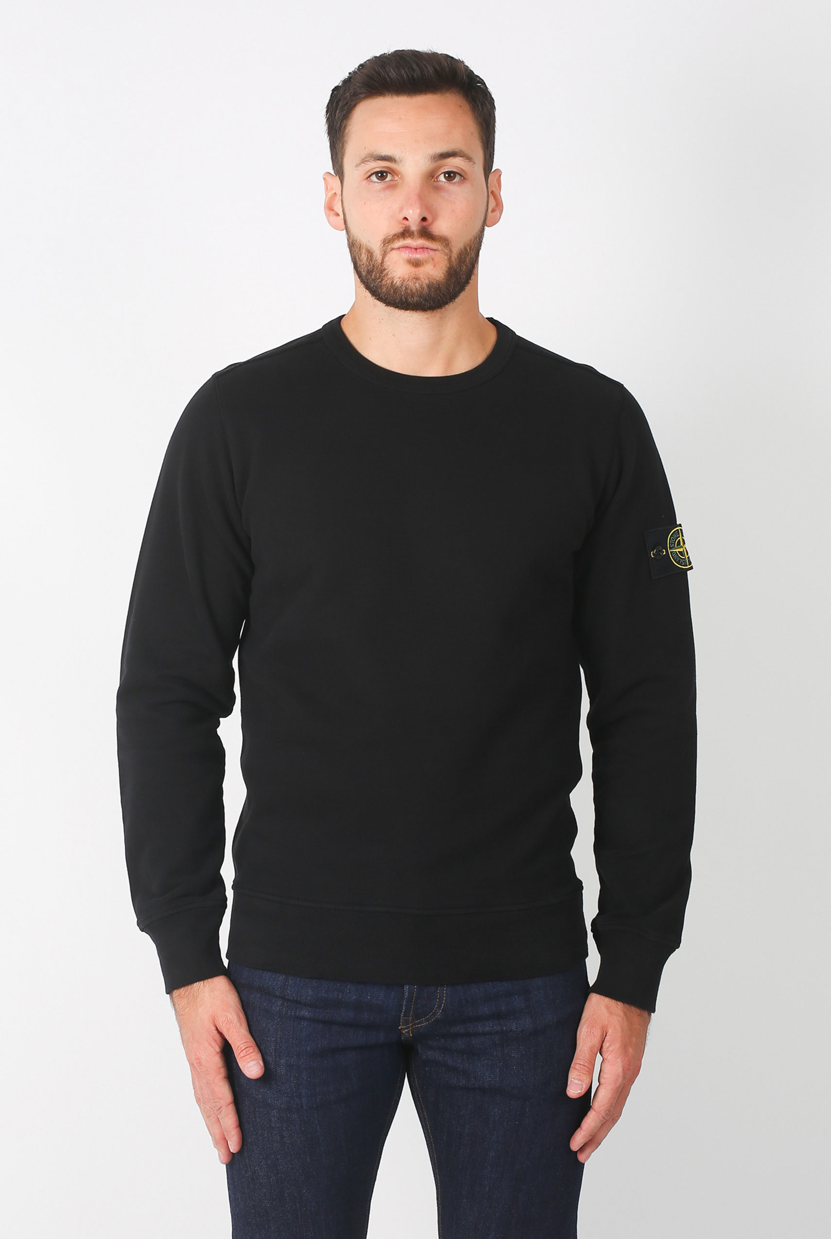 SWEAT STONE ISLAND NOIR 691562720-V0029