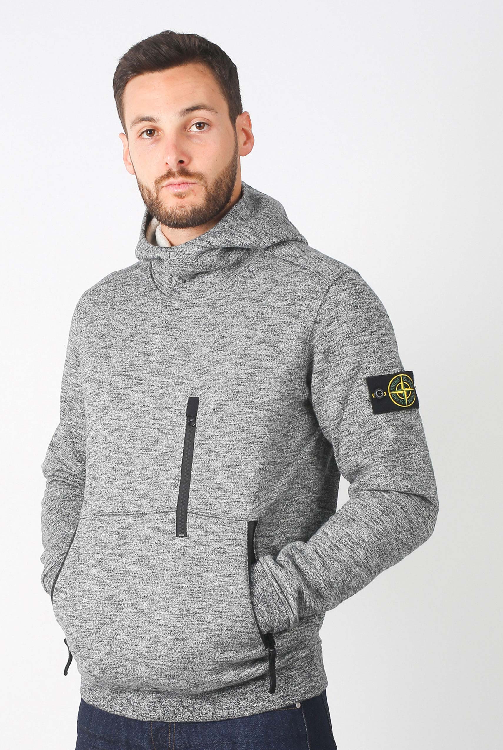 SWEAT STONE ISLAND GRIS 691563337-V0065