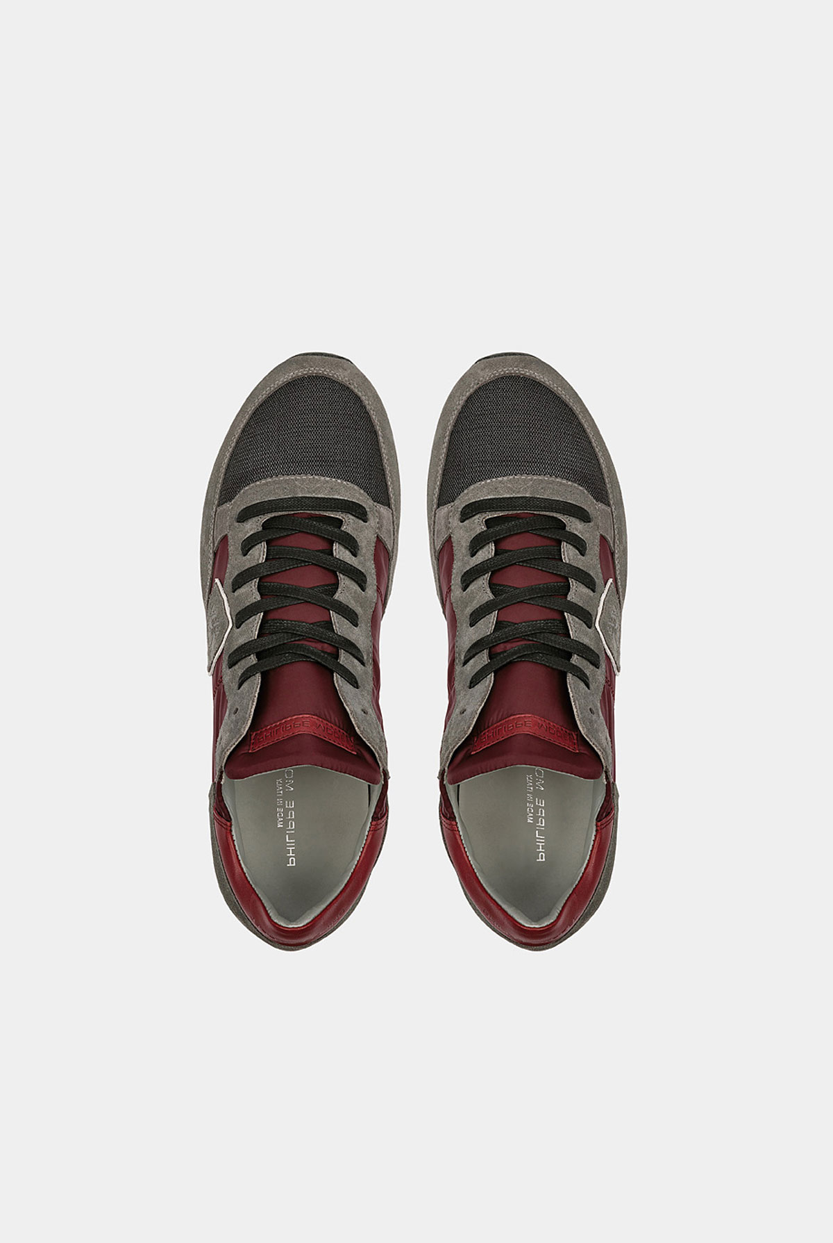 BASKETS PHILIPPE MODEL GRIS/BORDEAUX TRLU-W070