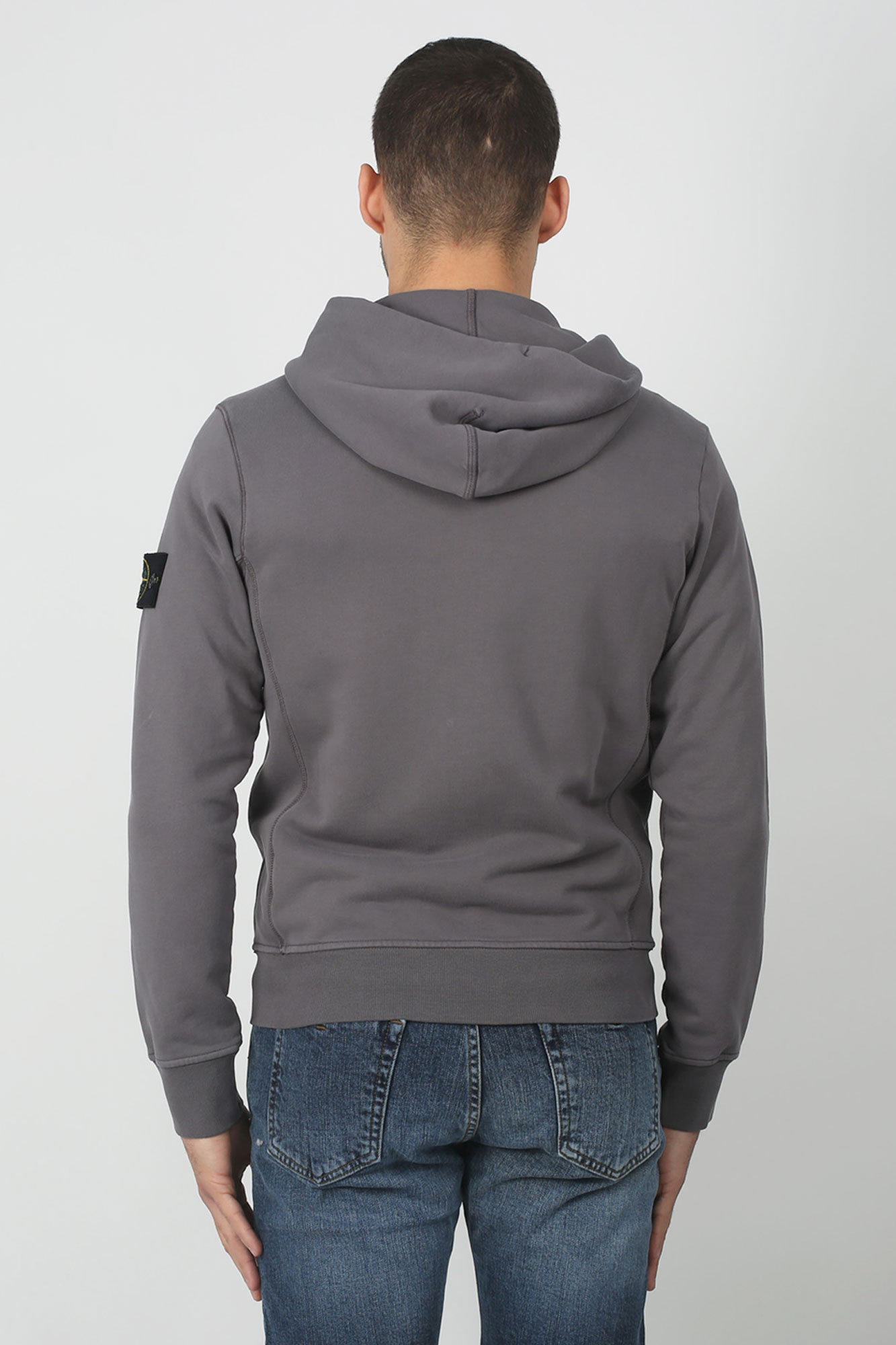 SWEAT-SHIRT ZIPPÉ STONE ISLAND BLEU GRIS 701560251-V0063