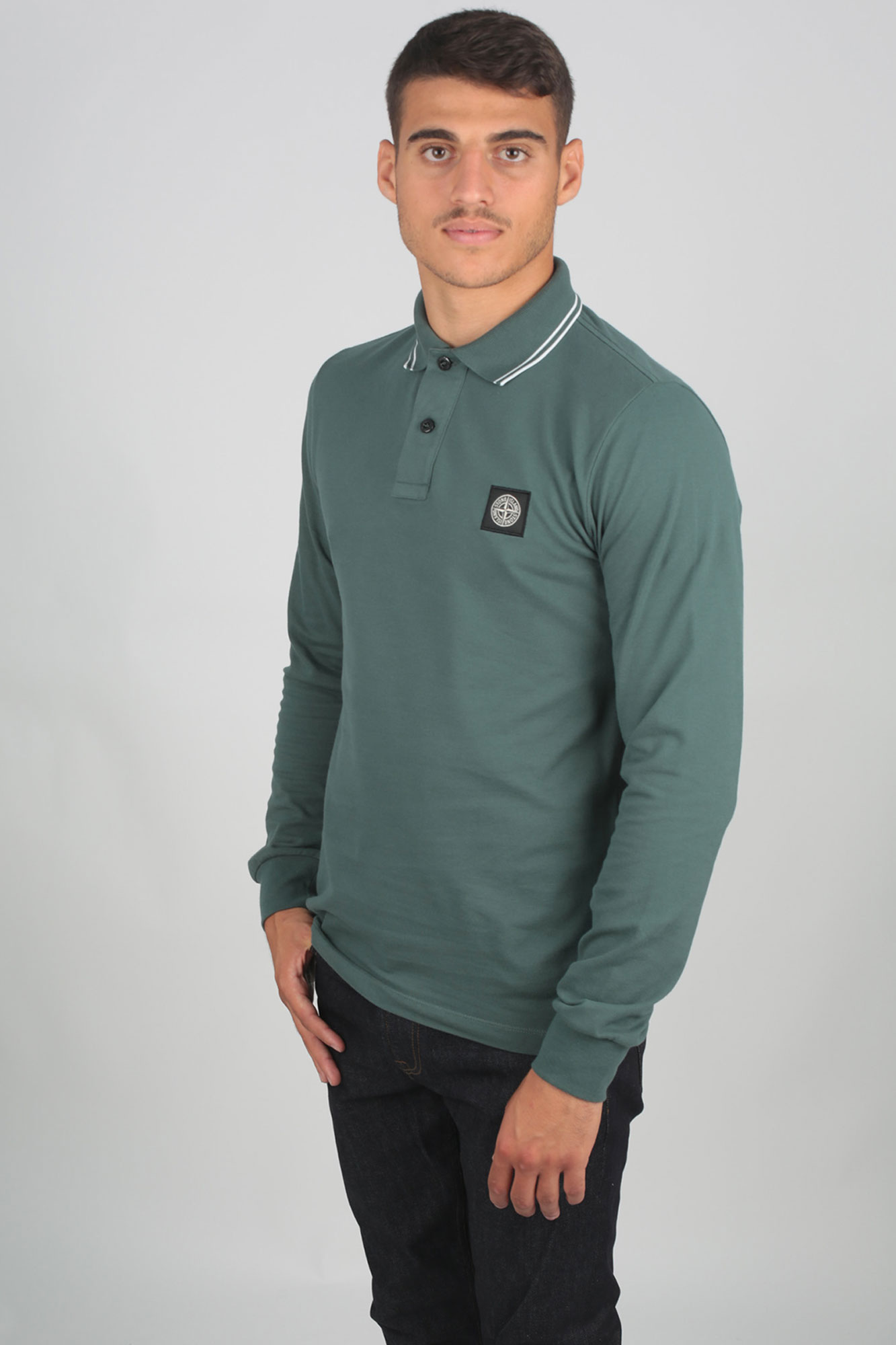 POLO STONE ISLAND BLEU PÉTROLE 71152SS18-V0057