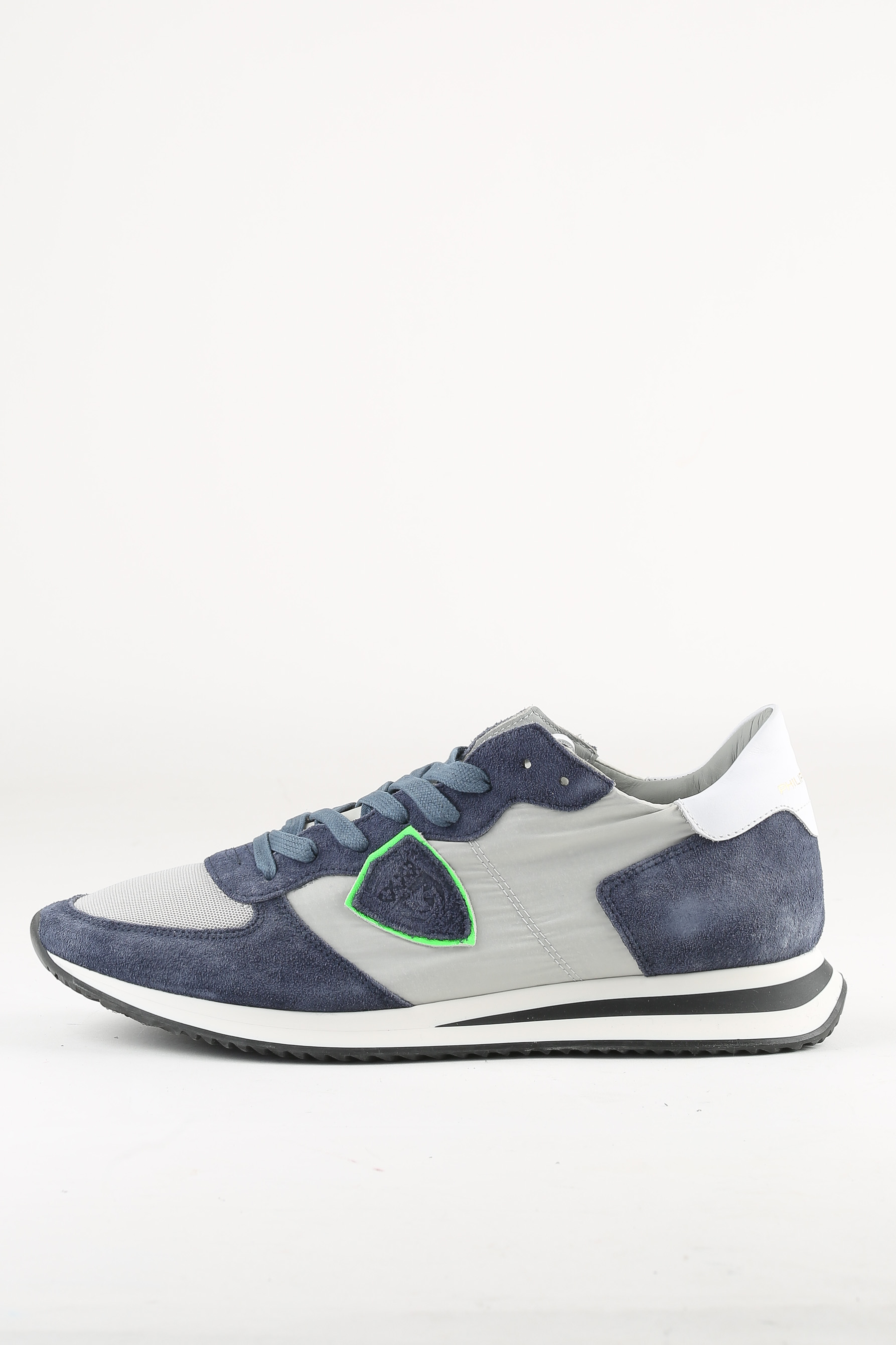 BASKETS PHILIPPE MODEL GRIS BLEU TRPX LOW UOMO MONDIAL TZLU W002