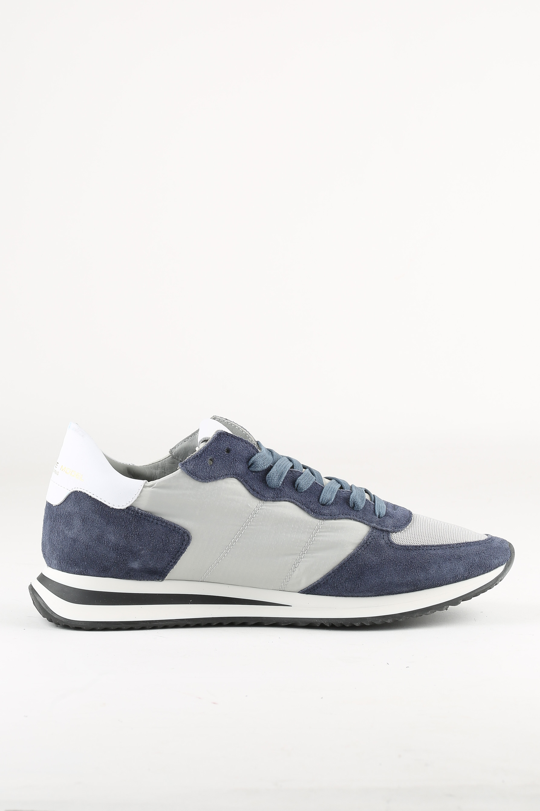 BASKETS PHILIPPE MODEL GRIS BLEU TRPX LOW UOMO MONDIAL TZLU W002