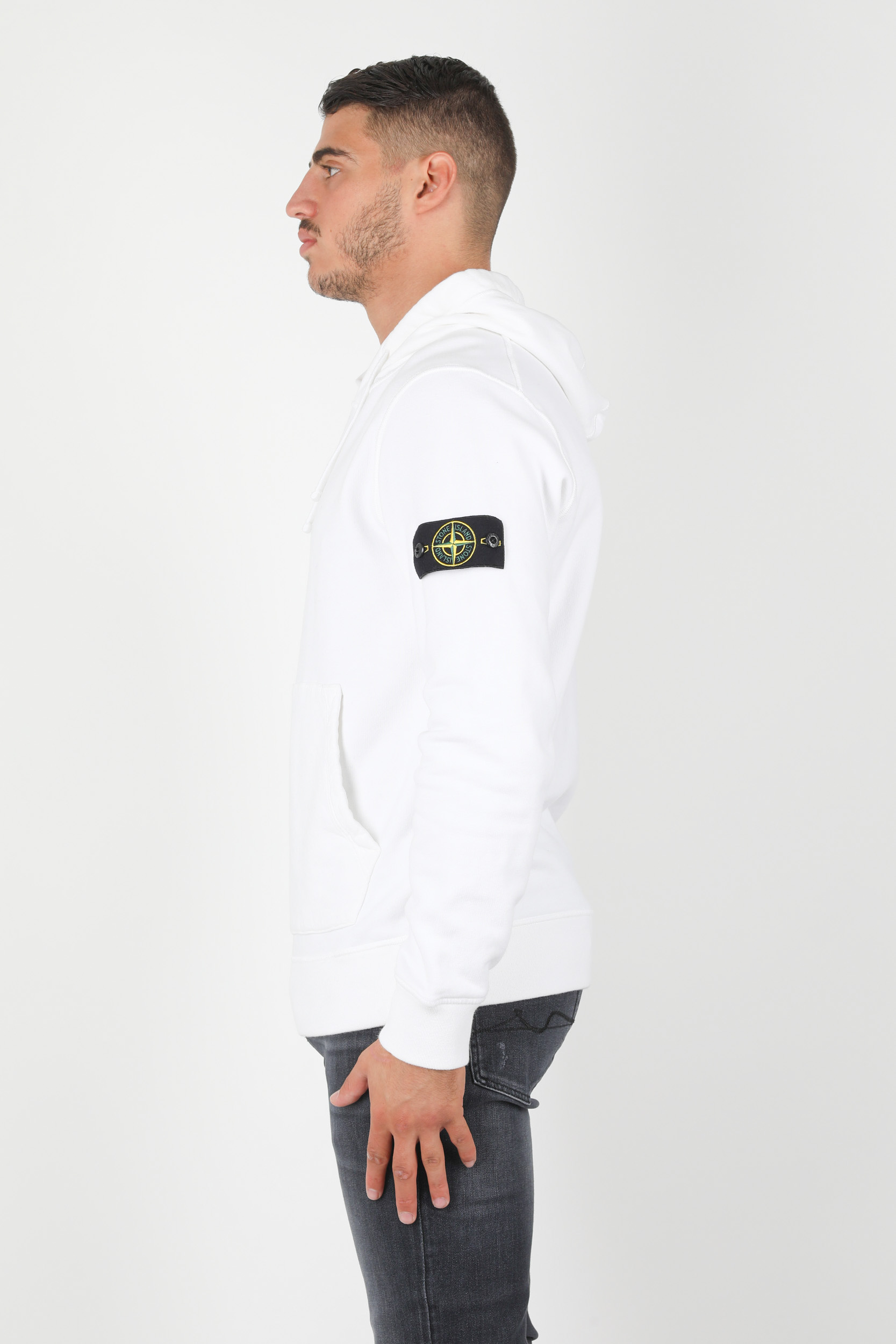 SWEAT CAPUCHE STONE ISLAND BLANC 731564120-V0001