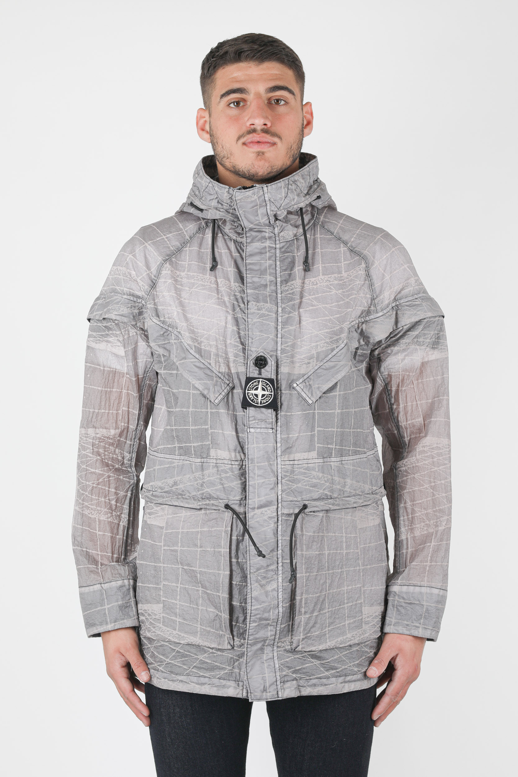 VESTE STONE ISLAND NYLON REFLECTIVE GRISE 741542999-V0063