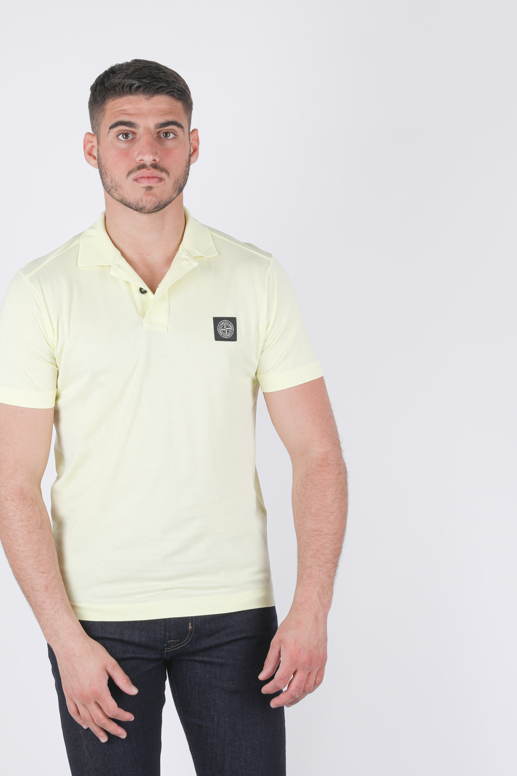 POLO STONE ISLAND JERSEY COTON JAUNE 741522613-V0046