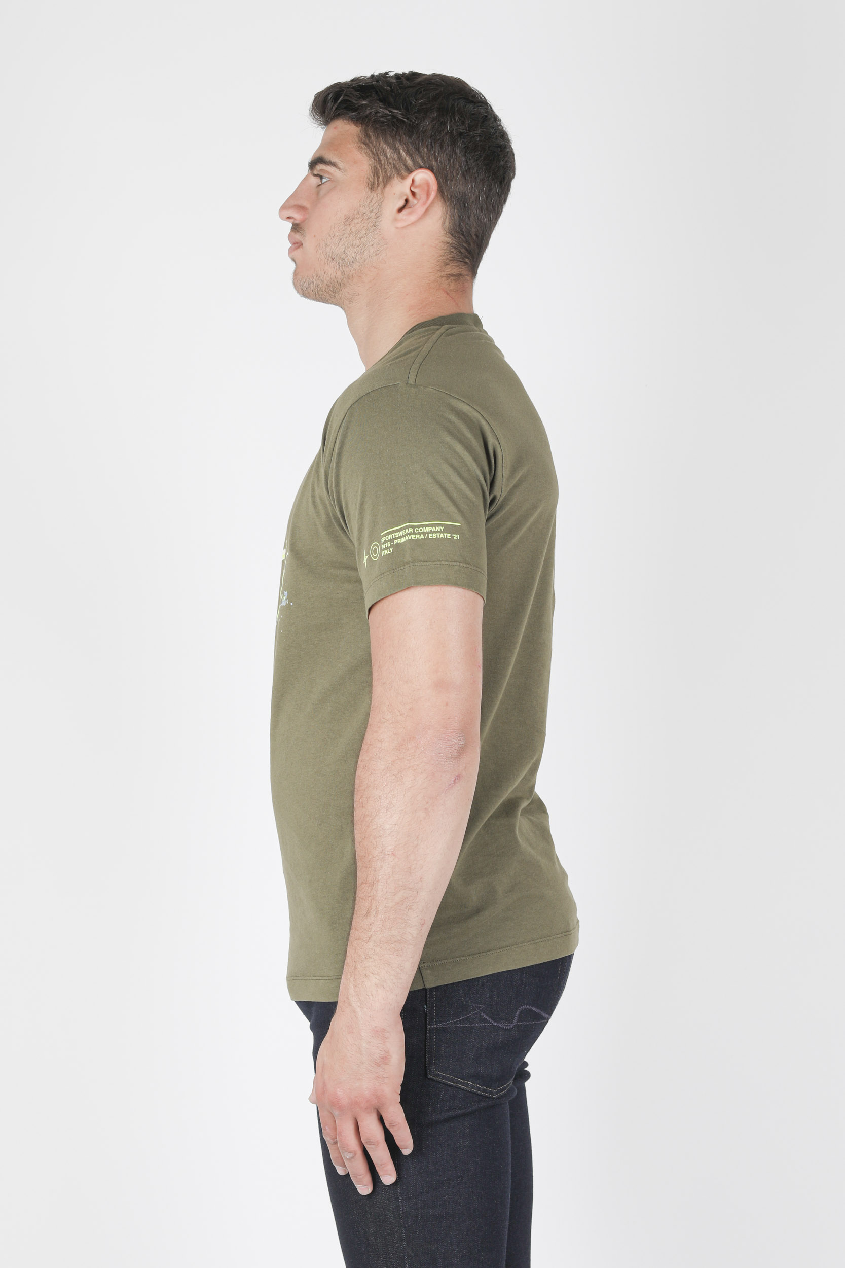 T-SHIRT STONE ISLAND KAKI CIBLE 74152NS83-V0058