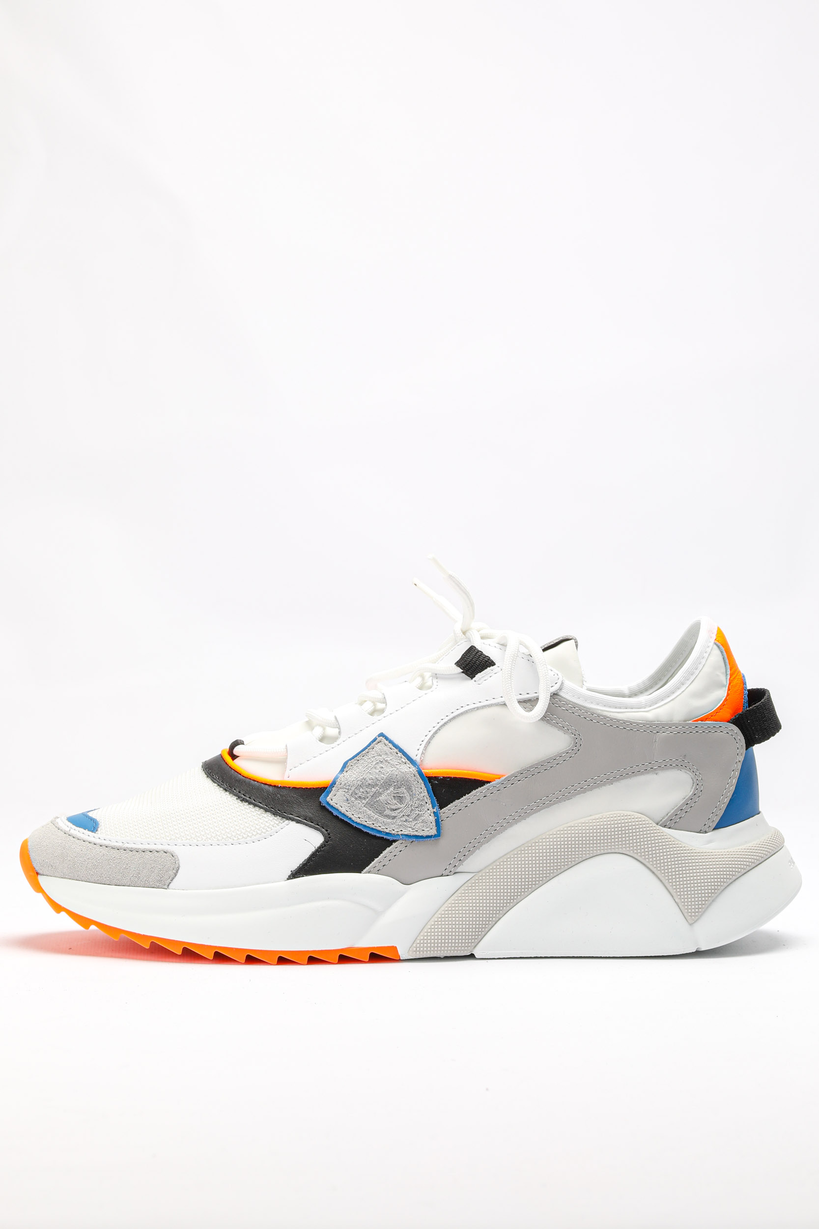 BASKETS PHILIPPE MODEL BLANCHES / ORANGE FLUO EZLU-WF03