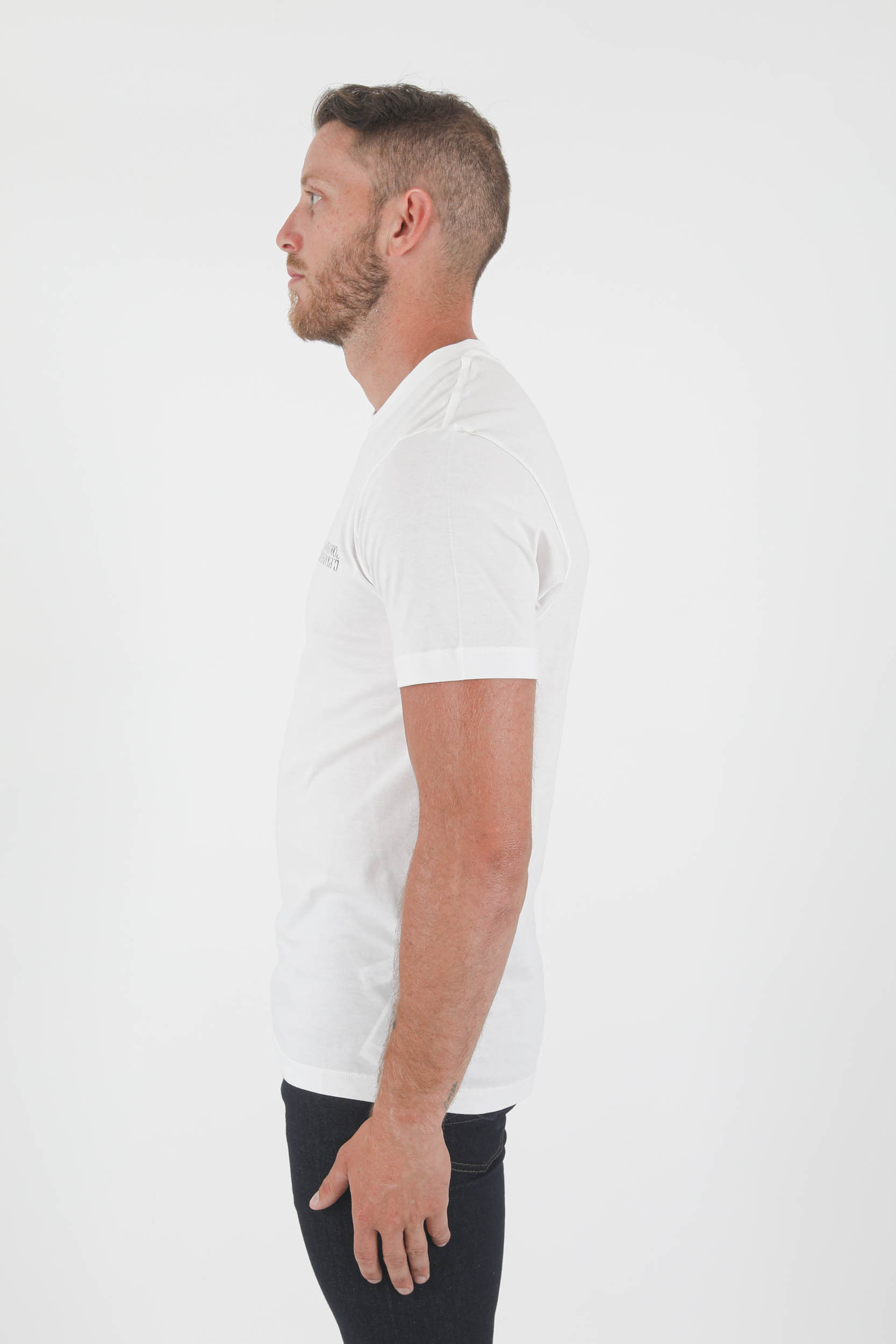 T-SHIRT C.P COMPANY BLANC LOGO S216A-103