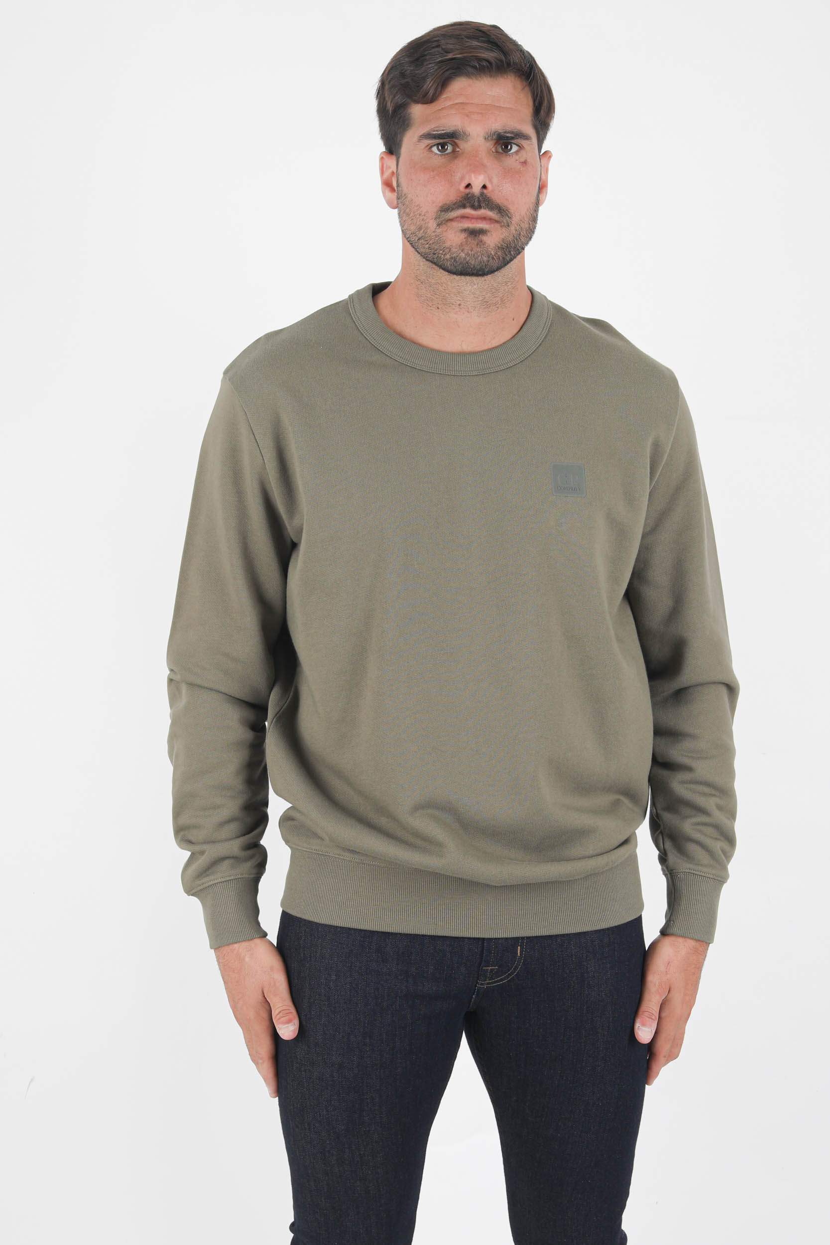 SWEAT COL ROND C.P COMPANY KAKI LOGO S221A-665