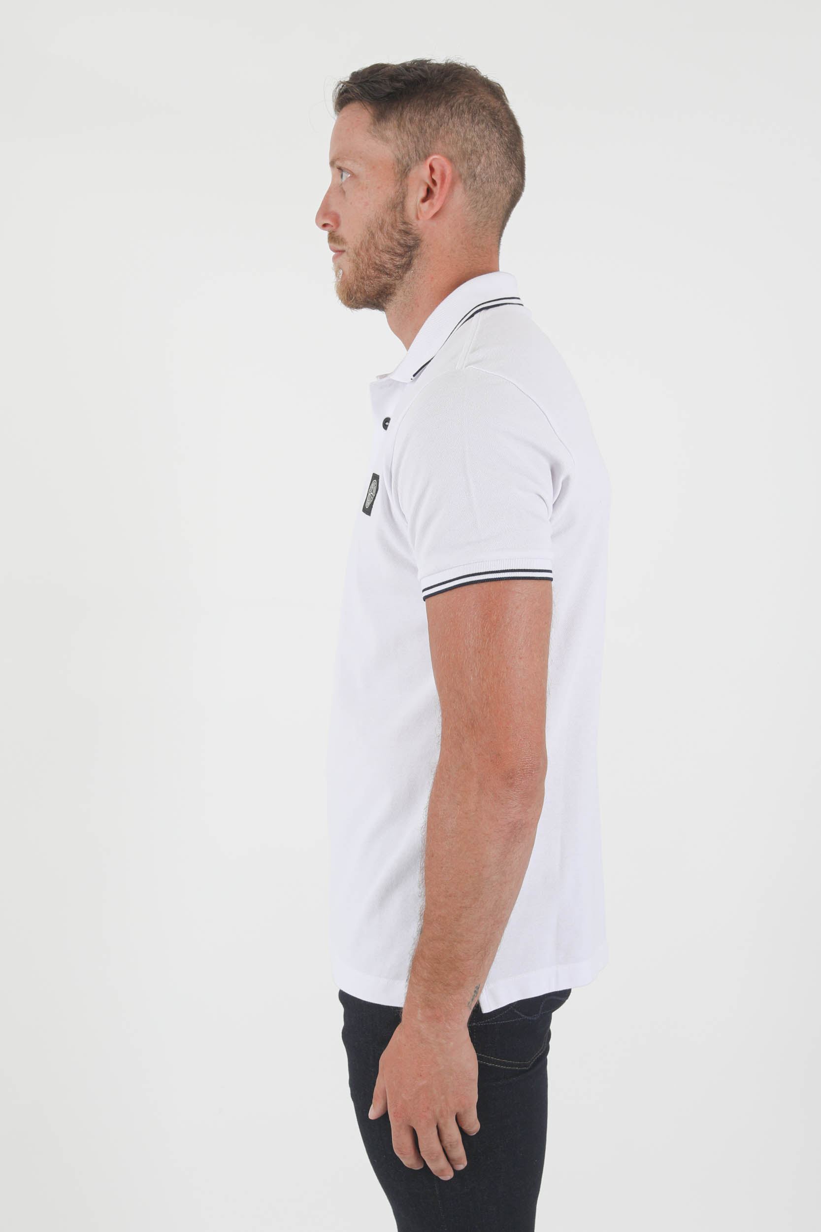 POLO MANCHES COURTES STONE ISLAND BLANC 751522S18-V1001