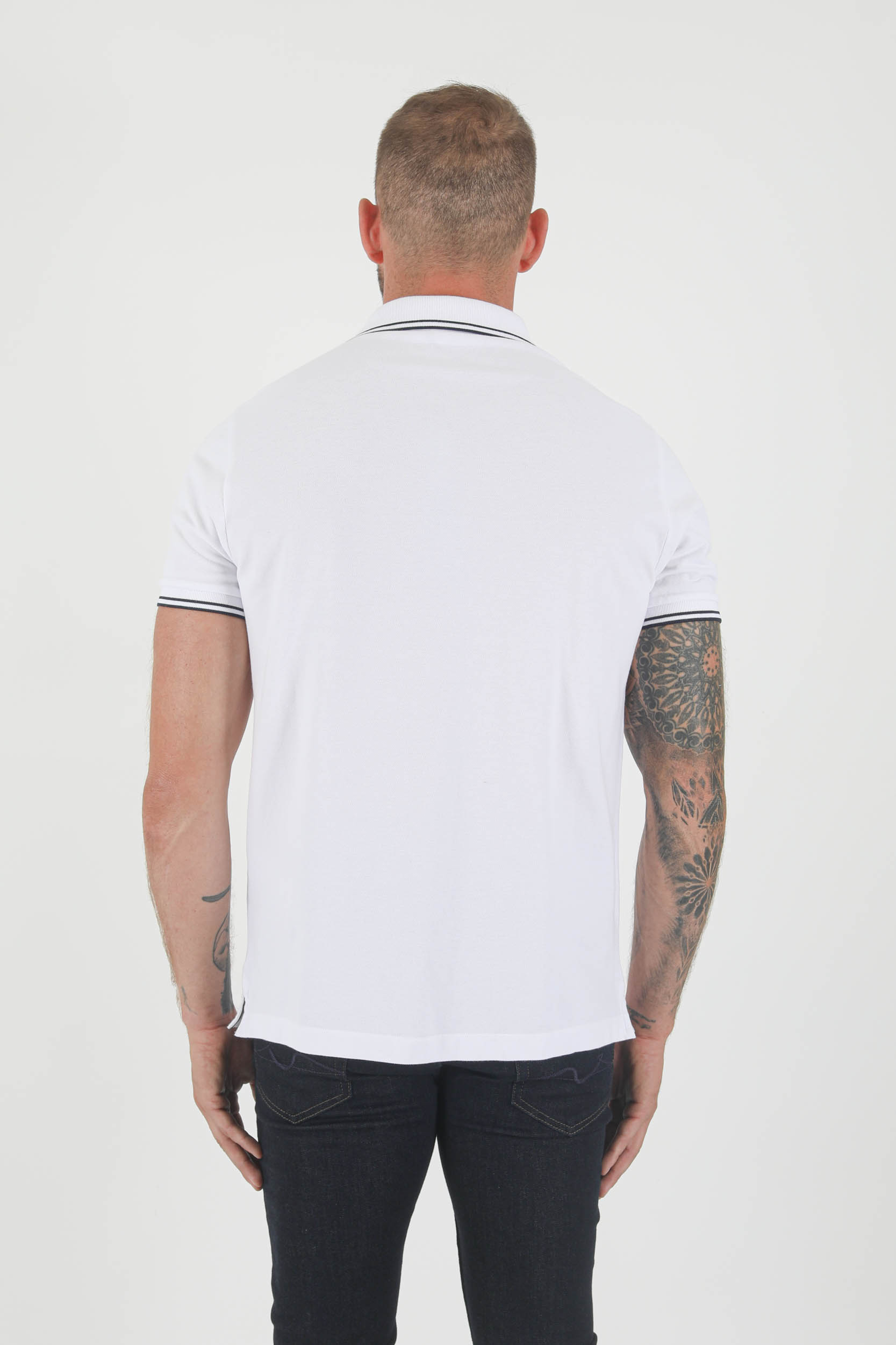 POLO MANCHES COURTES STONE ISLAND BLANC 751522S18-V1001